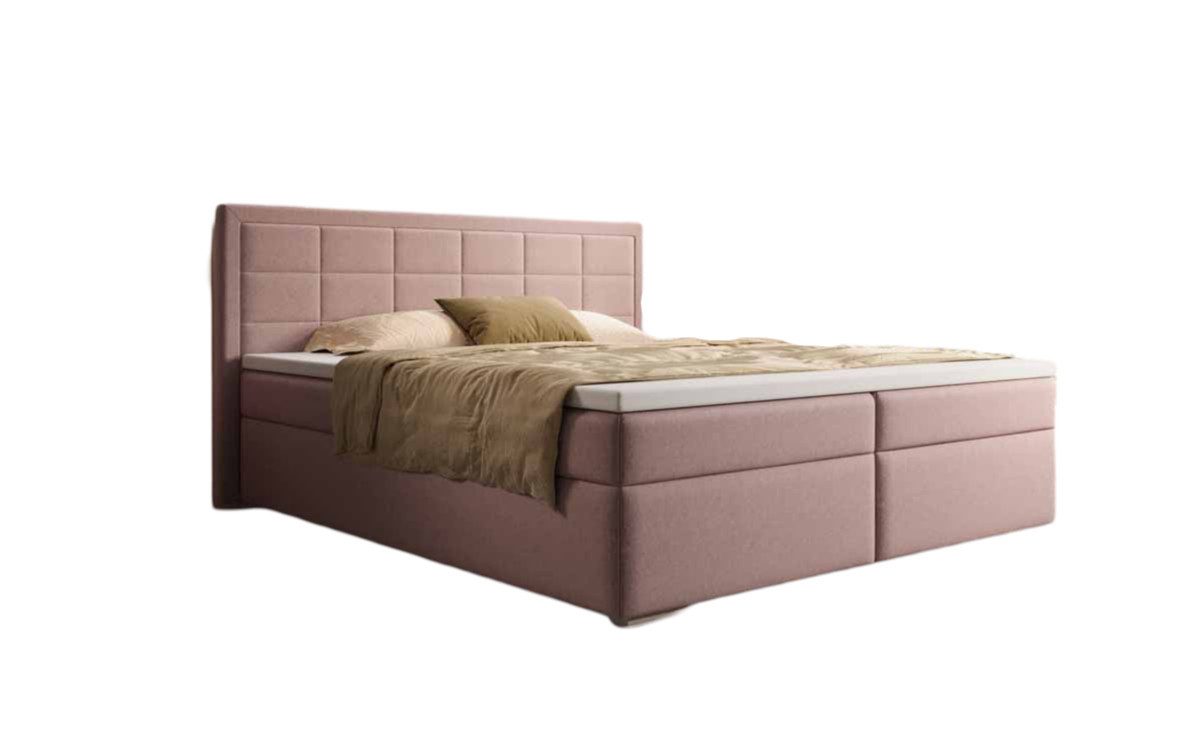 Luxusbetten24 Boxspringbett Athina Stoff, mit Stauraum