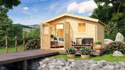 Karibu Gartenhaus "Fintel 5" naturbelassen, BxT: 407x320 cm, aus hochwertiger nordischer Fichte