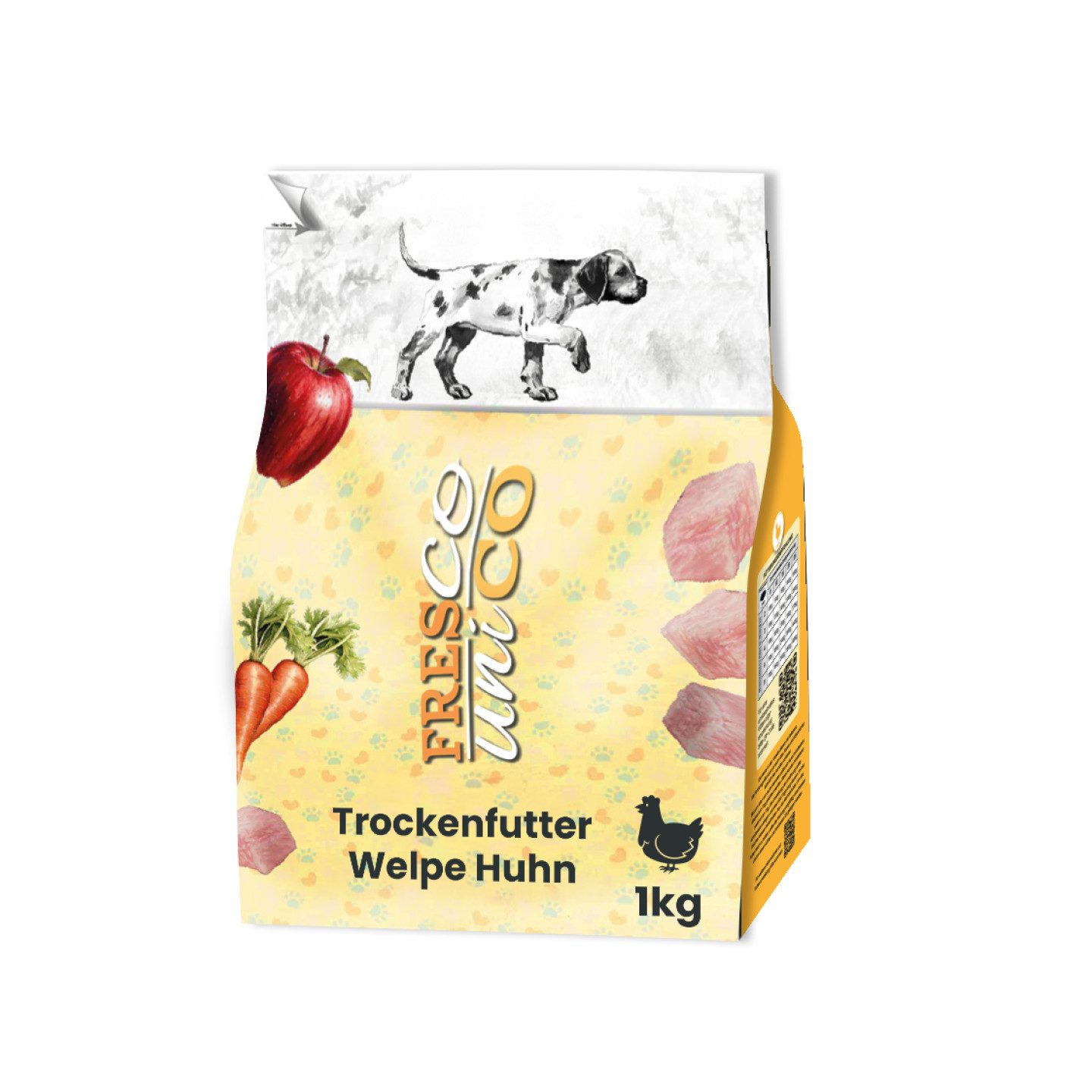 Fresco Dog unico Junior Huhn, Premium Hundefutter trocken getreidefrei, Trockenfutter für: Hunde, 65% Frischfleisch, zuckerfrei & hochverträglich