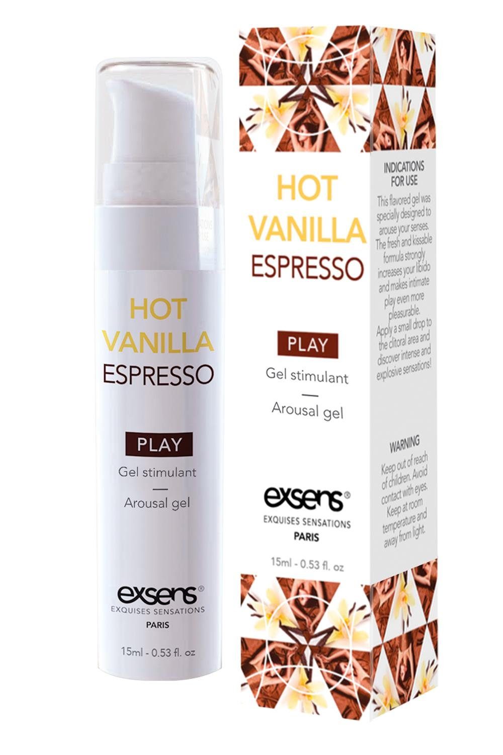 Massagegel Hot Exsens Kühleffekt Gel Gleit- sofortiger und Espresso Fast Arousal 15ml, Vanilla Exsens
