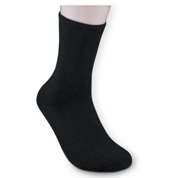 Die Sockenbude Basicsocken THERMO (Bund, 3-Paar, grau schwarz) Diabetikersocken ohne einengenden Bund ohne Gummi