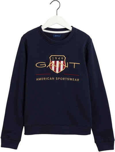 Gant Sweatshirt »Archive Shield Rundhalspullover« mit Shield- und goldfarbener Logo-Stickerei