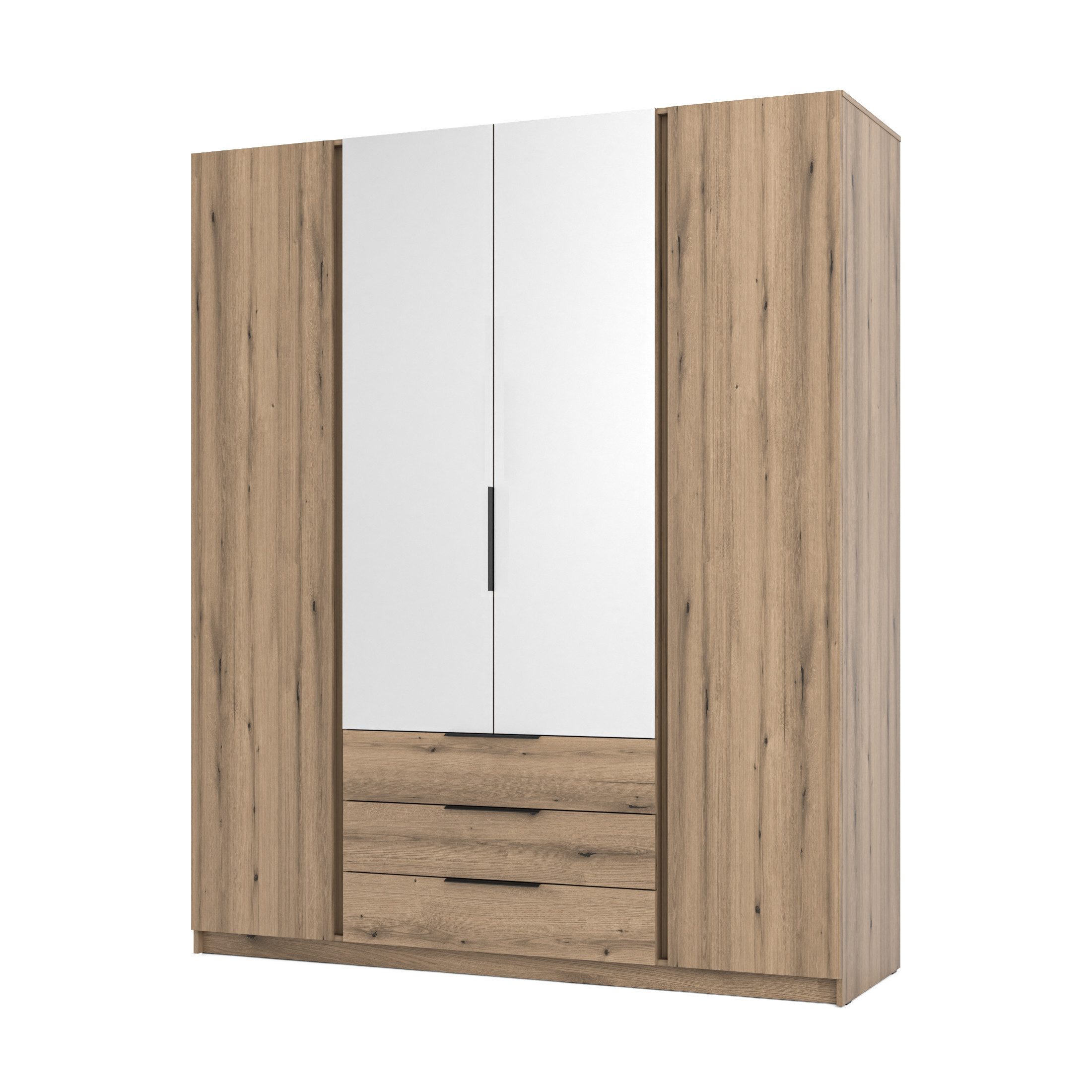 Beautysofa Kleiderschrank KAYA XIV mit Spiegeln und drei Schubladen