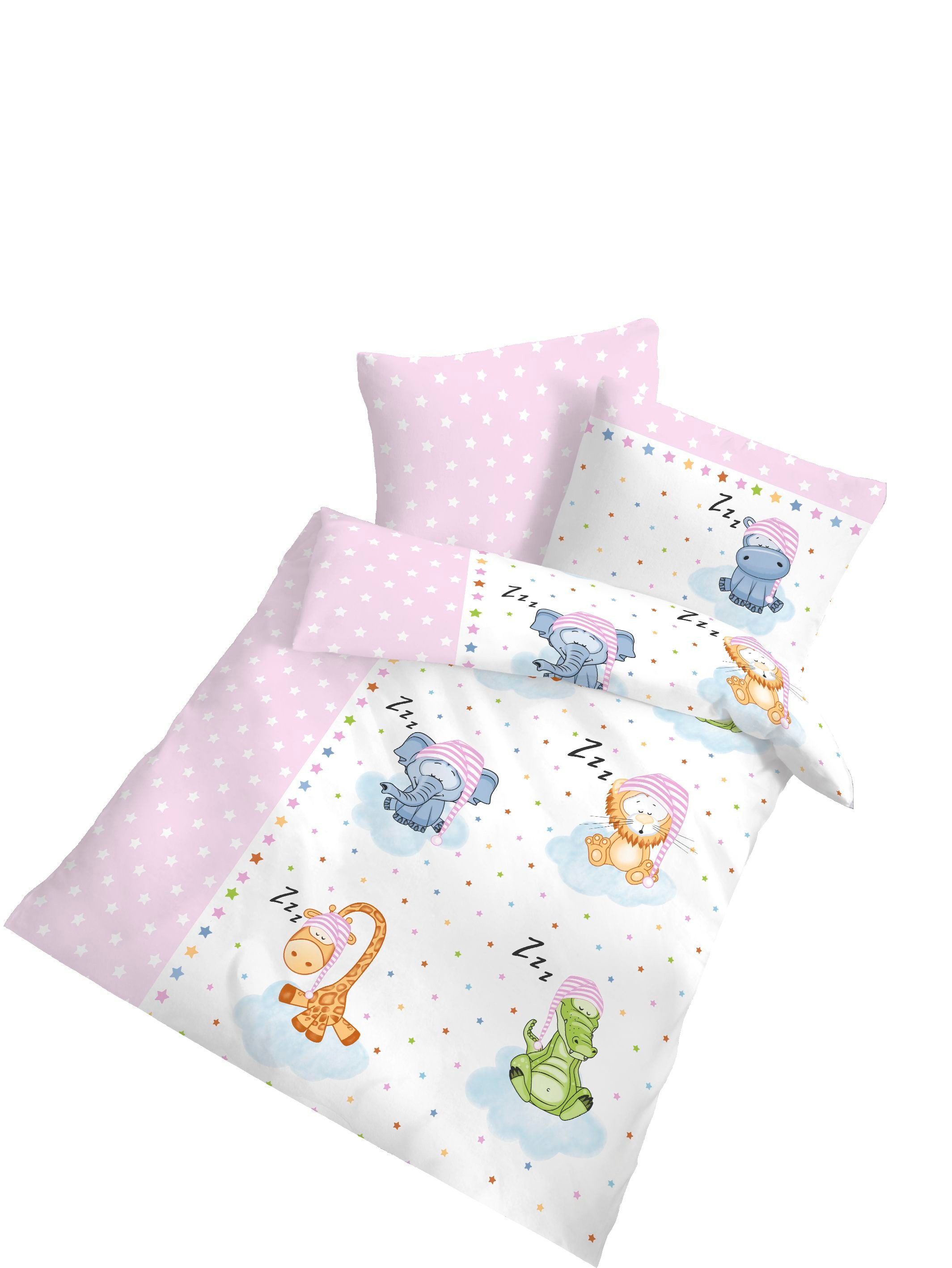 DOBNIG Babybettwäsche Biber Kinderbettwäsche 2tlg. 100x135 cm schlafende Ti günstig online kaufen