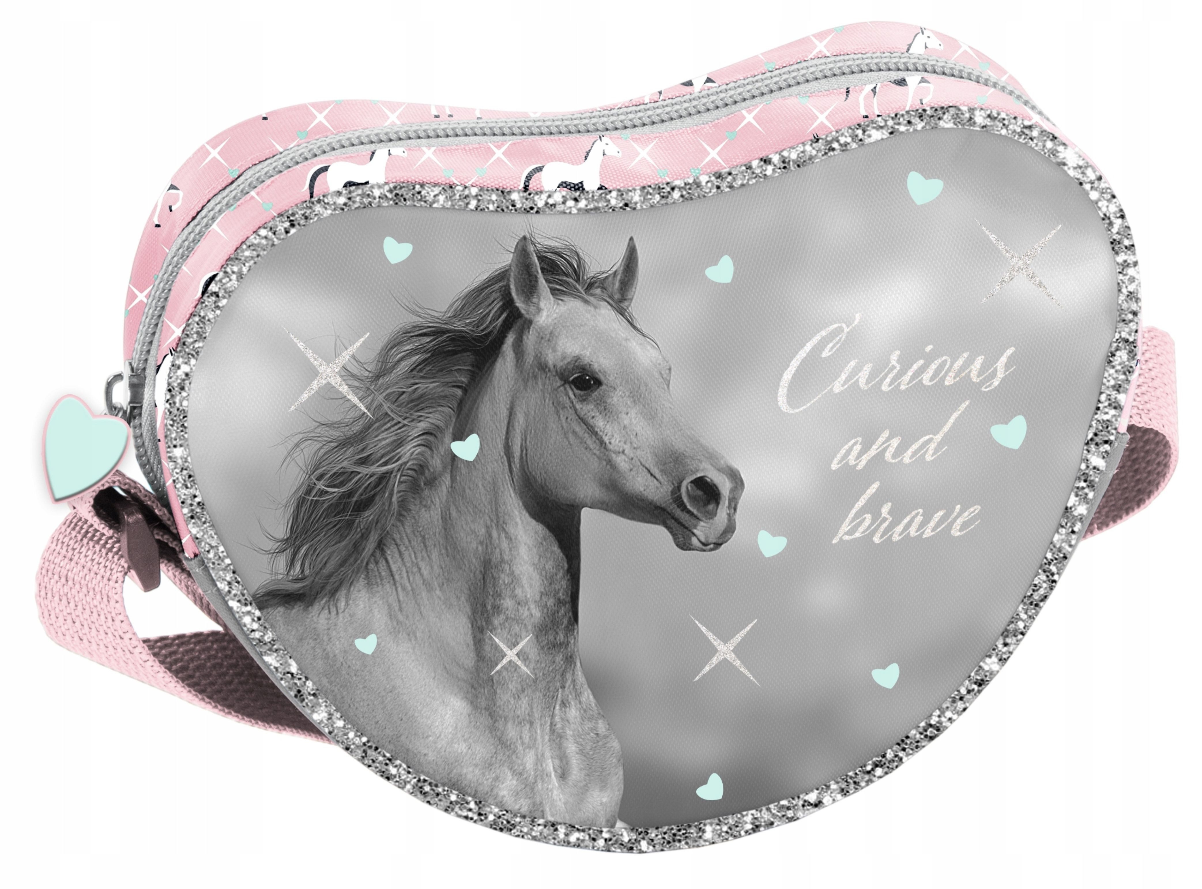 PASO Umhängetasche PASO Umhängetasche Mädchen Pferde Kinder Schultertasche 18x13x4 cm (1-tlg)