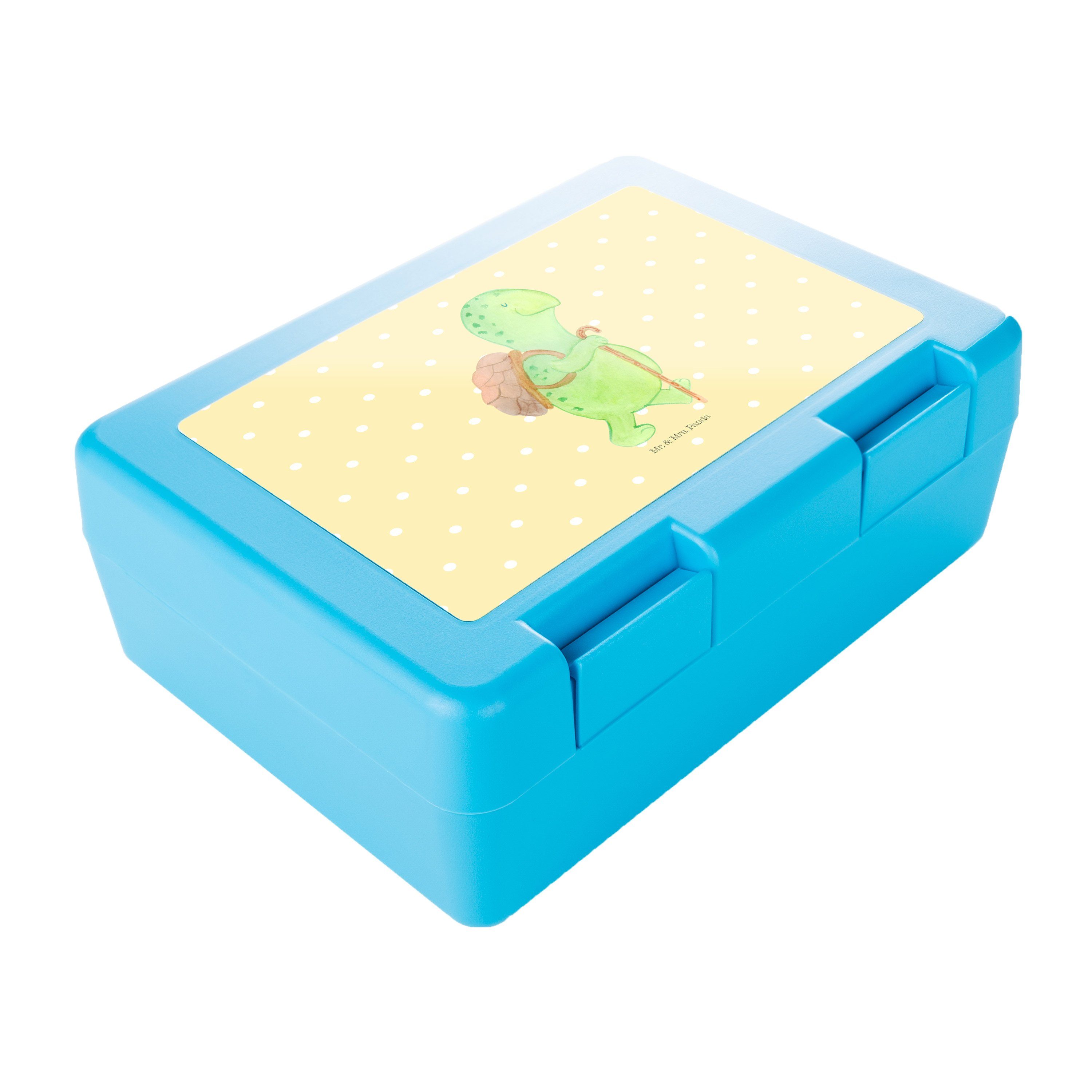 Mrs. - (1-tlg) Brotzeitbox, - Neuanfan, Pastell Gelb Panda Butterdose Mr. Wanderer & Geschenk, Kunststoff, Schildkröte Premium