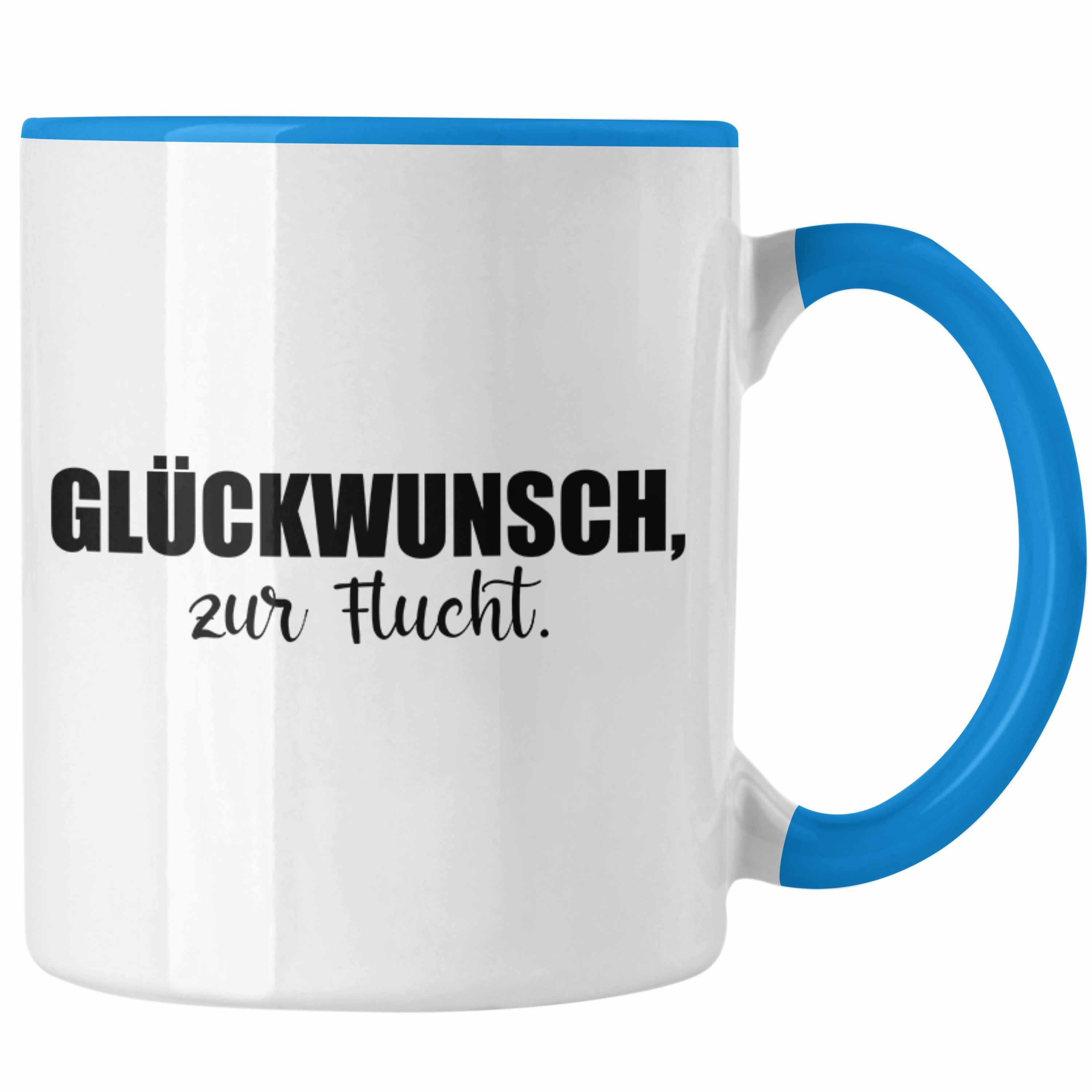 Trendation Tasse Kollege Lustig Flucht Glückwunsch Kollegin Jobwechsel Geschenk Blau Tasse Zur Sprüche Abschiedsgeschenk 