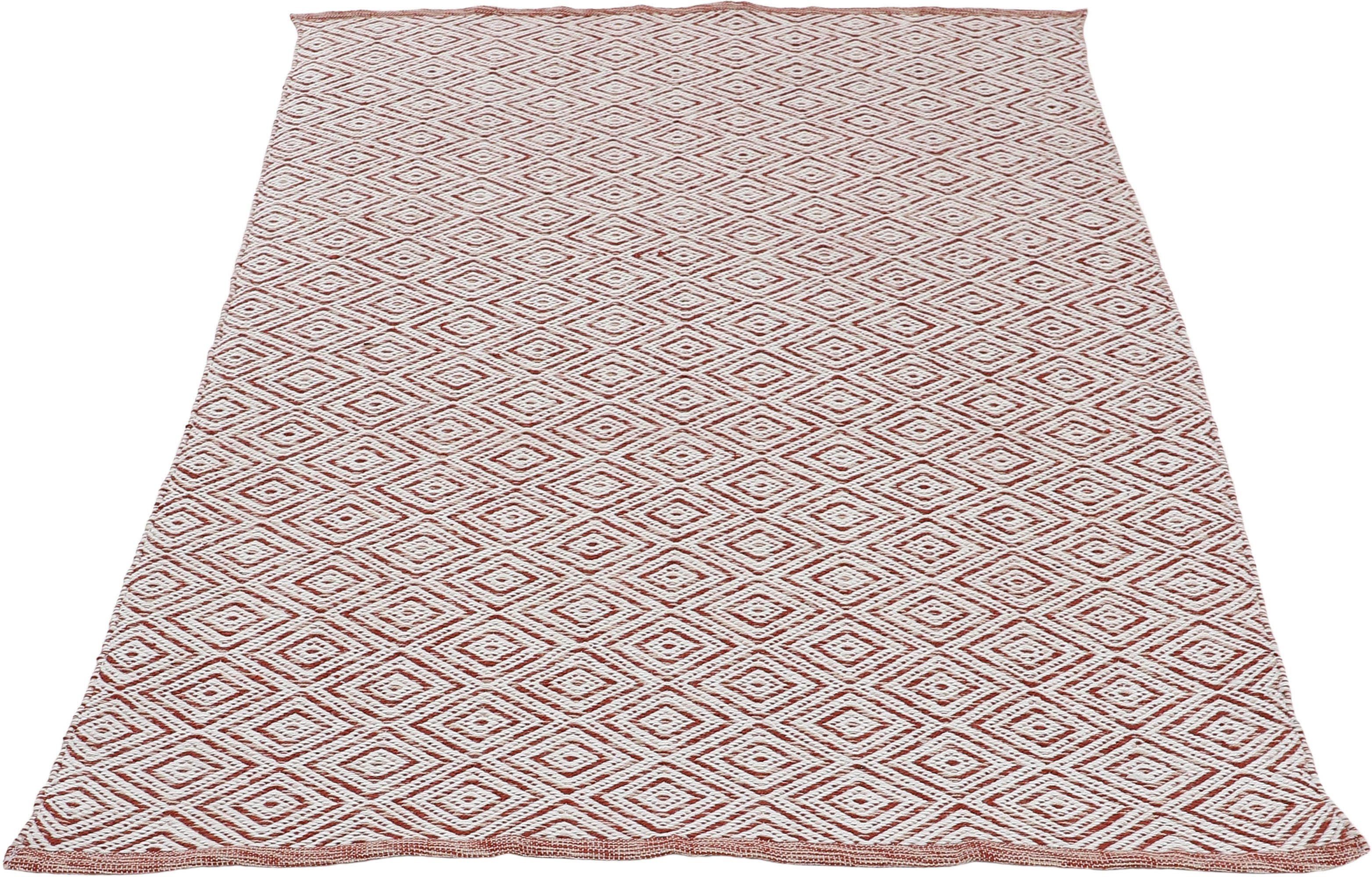 Teppich Frida 200, carpetfine, Optik mm, 100% rechteckig, 7 Sisal Wendeteppich, Material Flachgewebe, recyceltem Höhe: (PET), orange