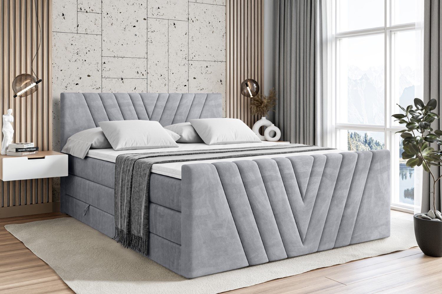 ALTDECOR Boxspringbett ERNINA-Z KING (Multipocket-Matratze H4, günstig online kaufen