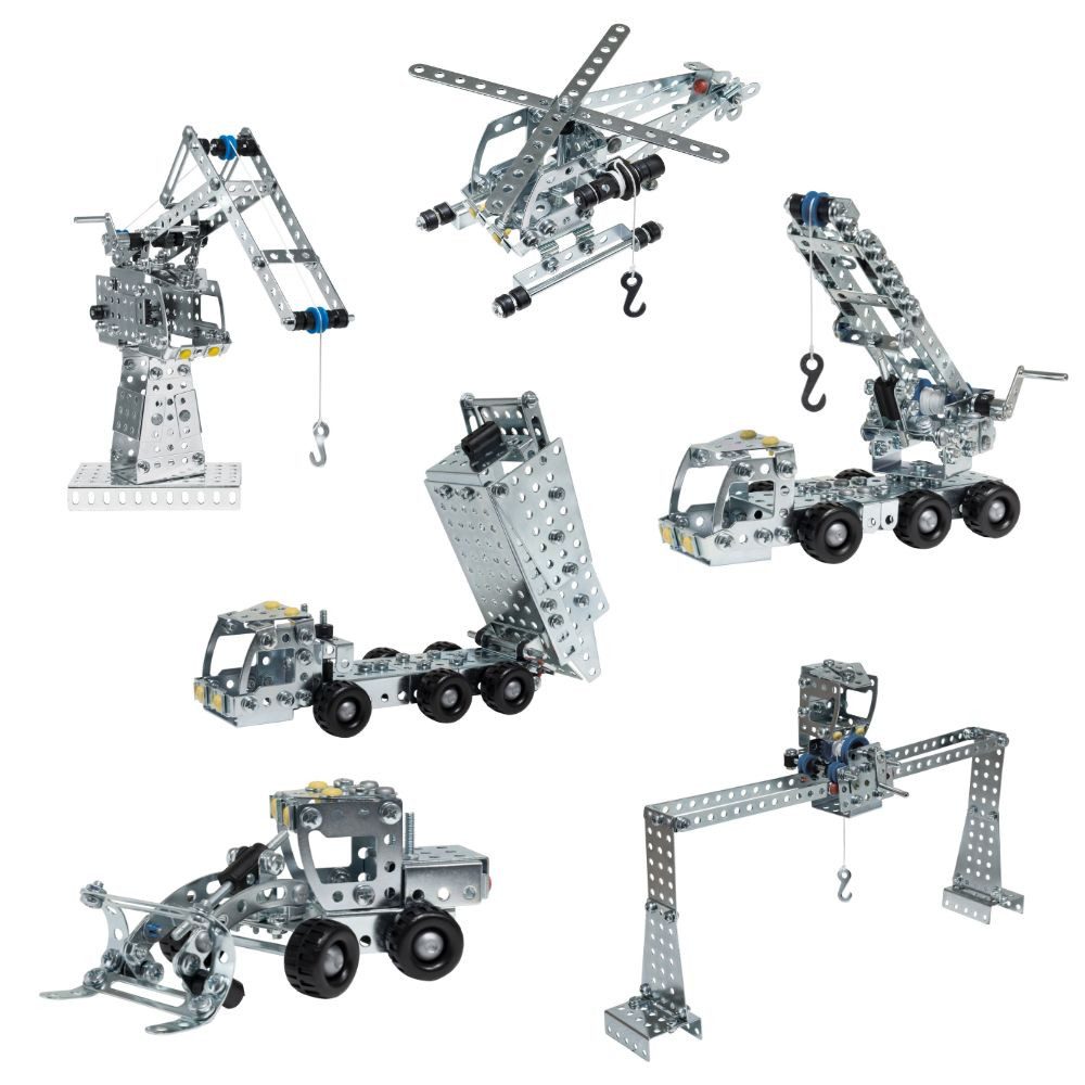 Eitech eitech Multimodell-Set 00905 Metallbaukasten, (Modellbau Spielzeug, 350 St., Bausatz für 6 Modelle), Konstruktionsspielzeug, Made in Germany