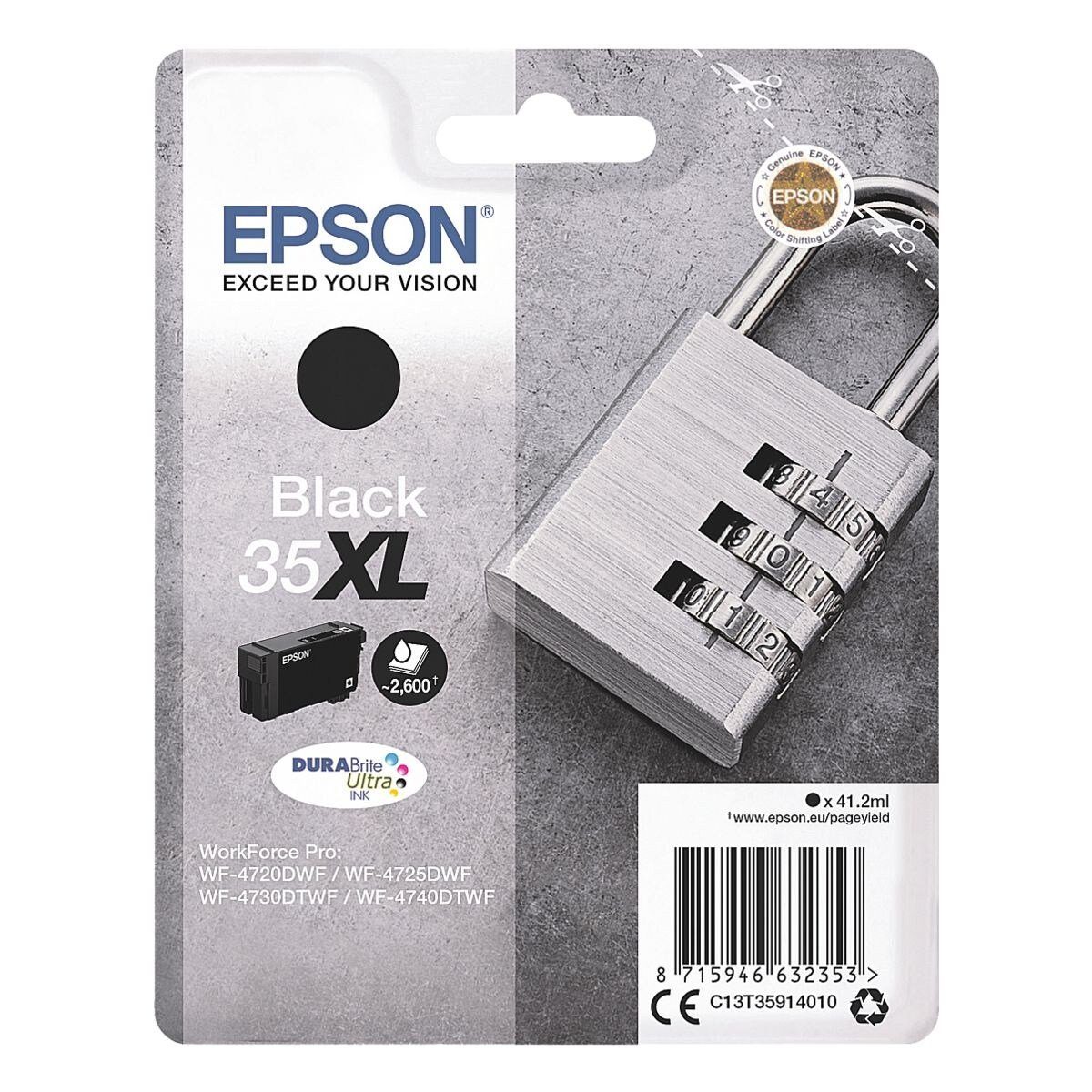 Epson 35XL Tintenpatrone (Original Druckerpatrone, schwarz)