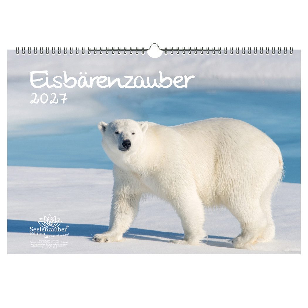 Seelenzauber Wandkalender Eisbärenzauber DIN A3 Kalender für 2027 Eisbär - Seelenzauber