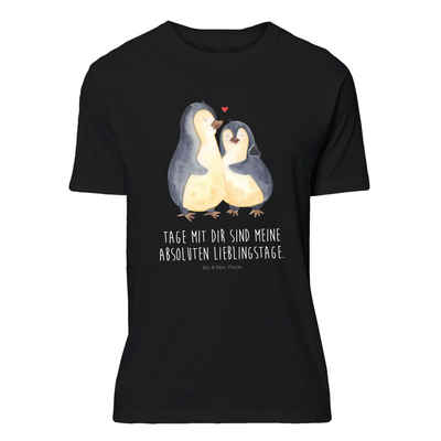 Mr. & Mrs. Panda T-Shirt Pinguin umarmend - Schwarz - Geschenk, Paar, Liebe, T-Shirt, Party, J (1-tlg)