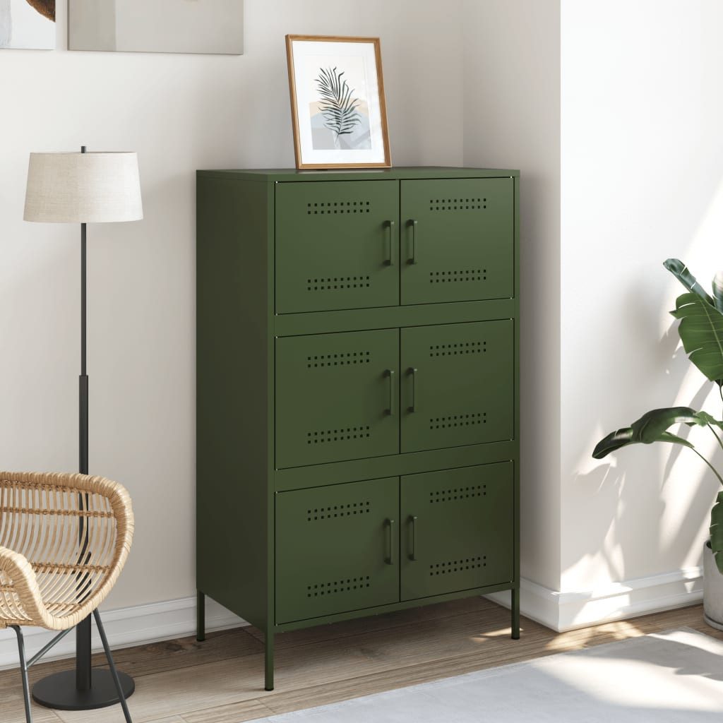 vidaXL Highboard Highboard Olivgrün 68x39x113 cm günstig online kaufen
