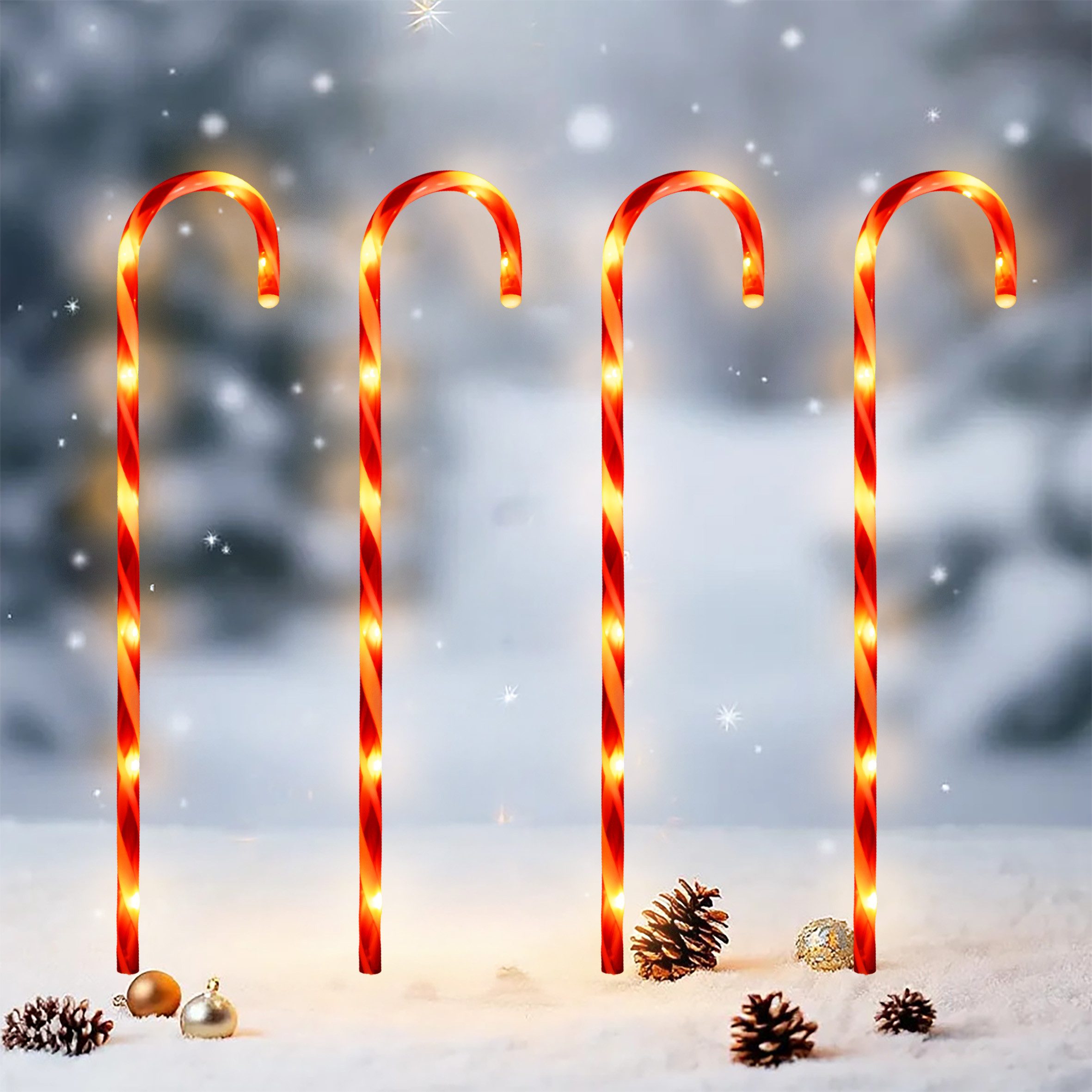 Spetebo Gartenstecker LED Zuckerstangen mit Timer günstig online kaufen