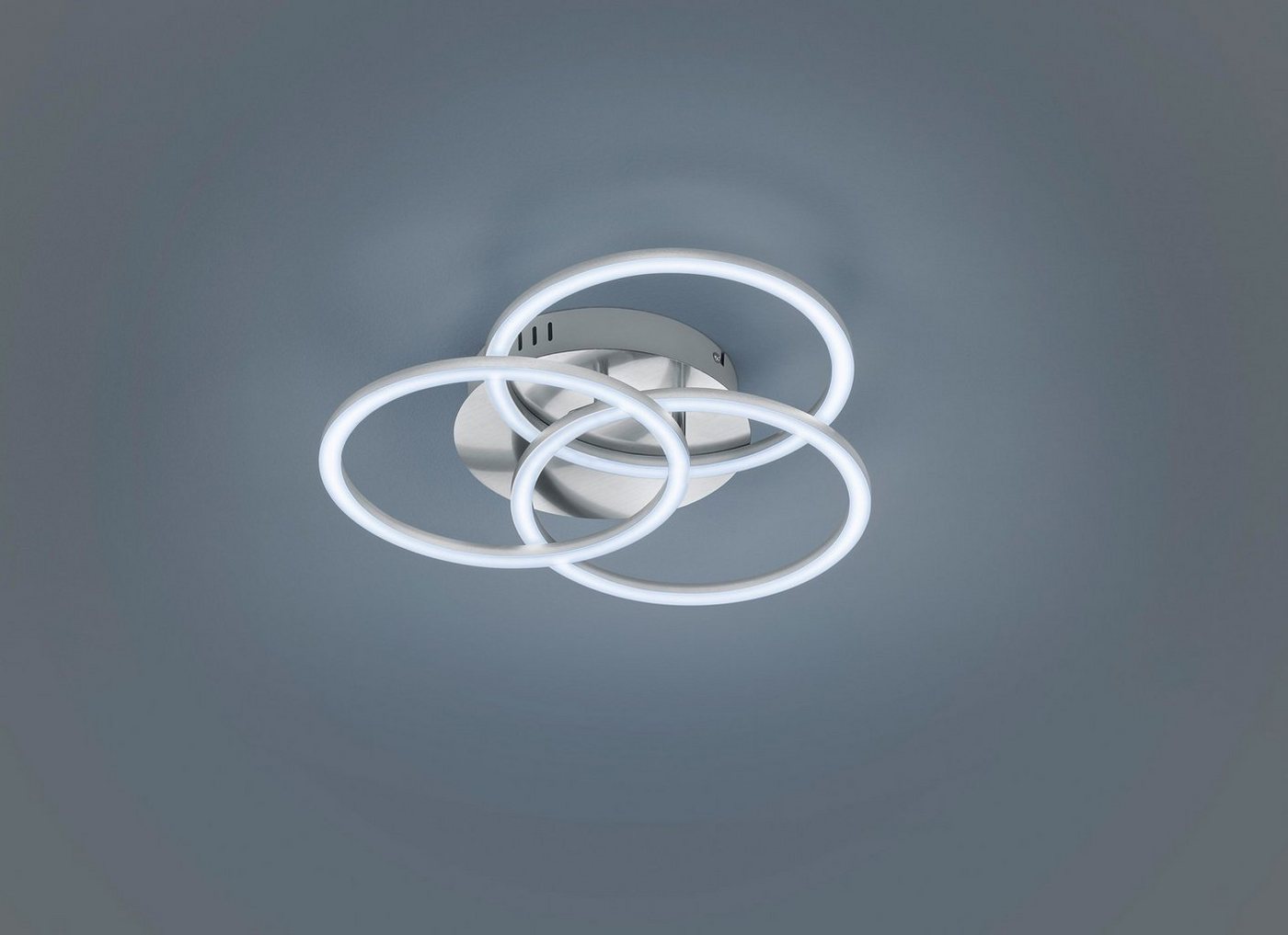 TRIO Leuchten LED Deckenleuchte »Circle«, Deckenlampe Nickel matt mit schwenkbaren Ringen / inkl. Fernbedienung-kaufen