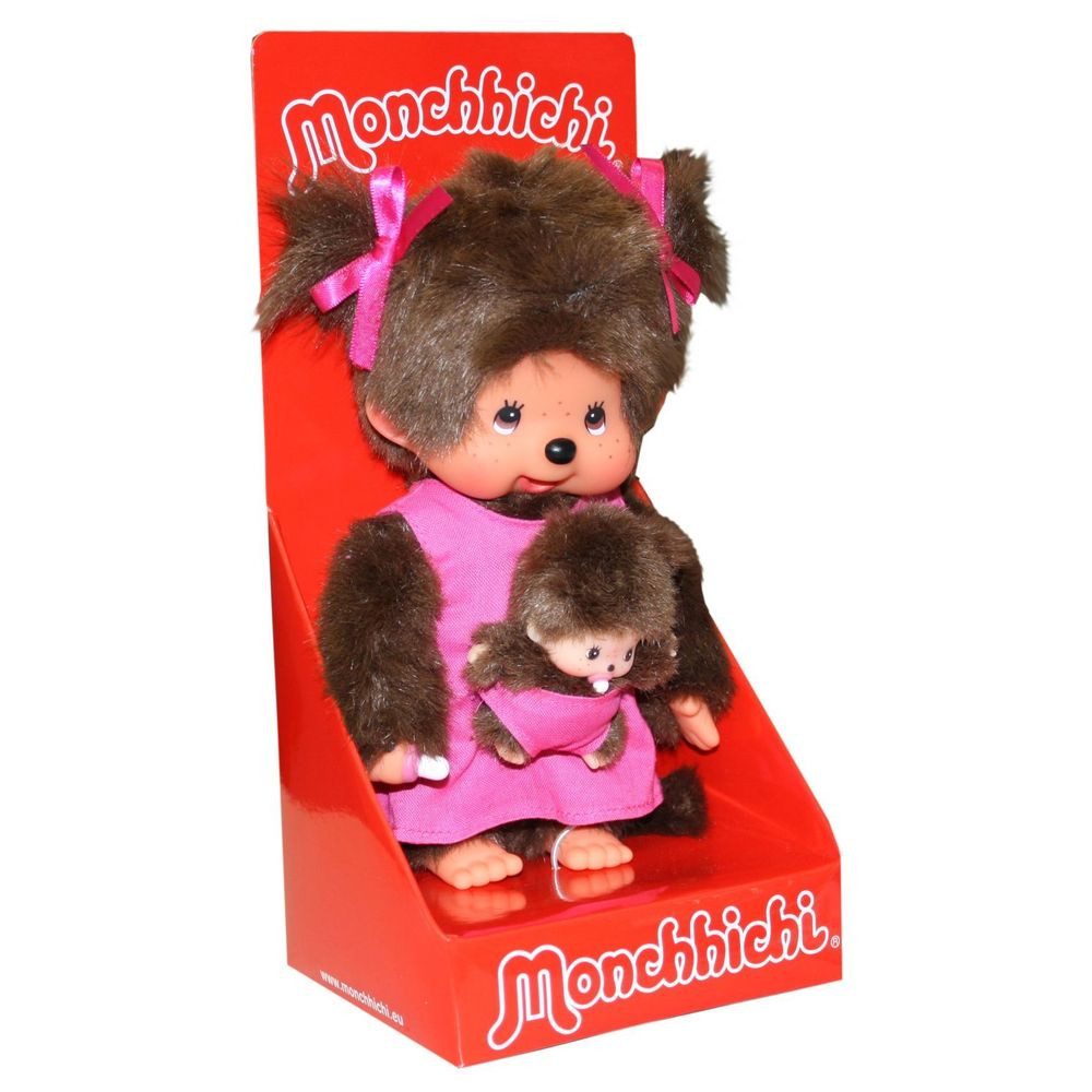 Sekiguchi Plüschfigur Monchhichi Plüschfigur Mutter mit Kind lila/braun 20c günstig online kaufen