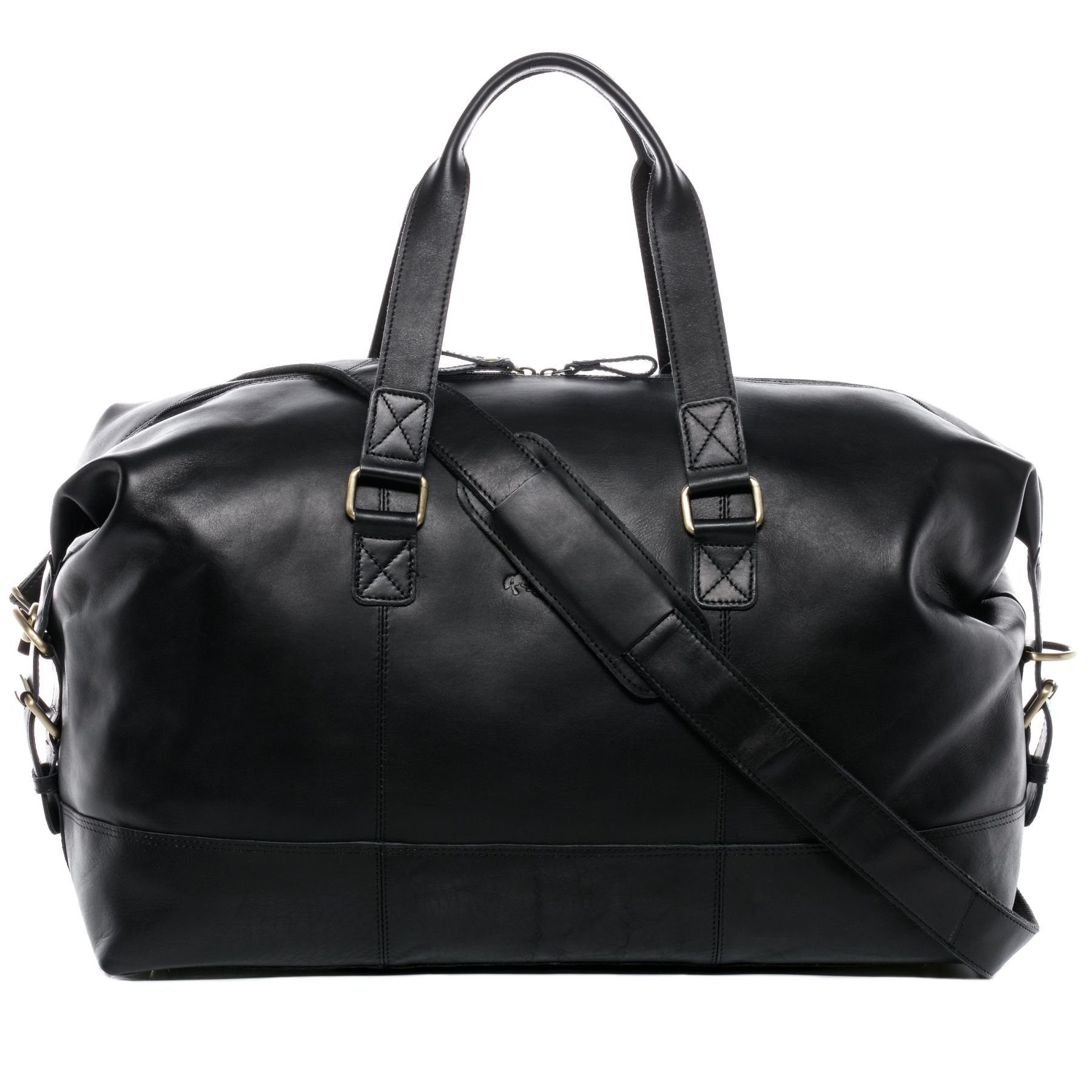 SID & VAIN Reisetasche YALE Weekender groß Handgepäck echt Leder, Reisetasche Duffle Reisegepäck Sporttasche Herren Damen schwarz