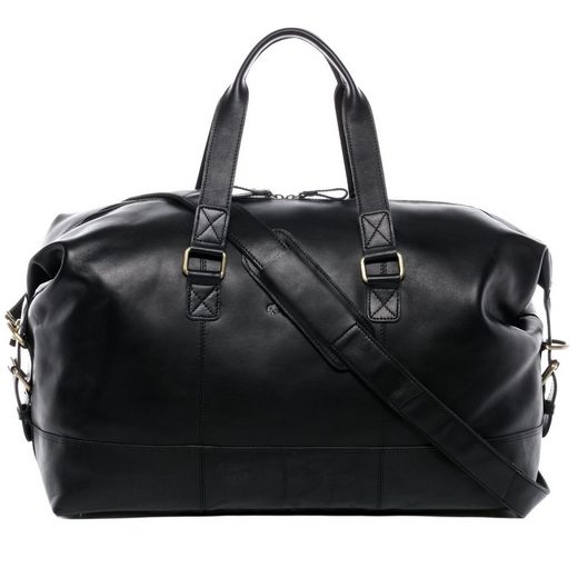 SID & VAIN Reisetasche »YALE«, Weekender Sporttasche - perfekte Tasche zum Reisen - Reisetasche groß echt Leder schwarz
