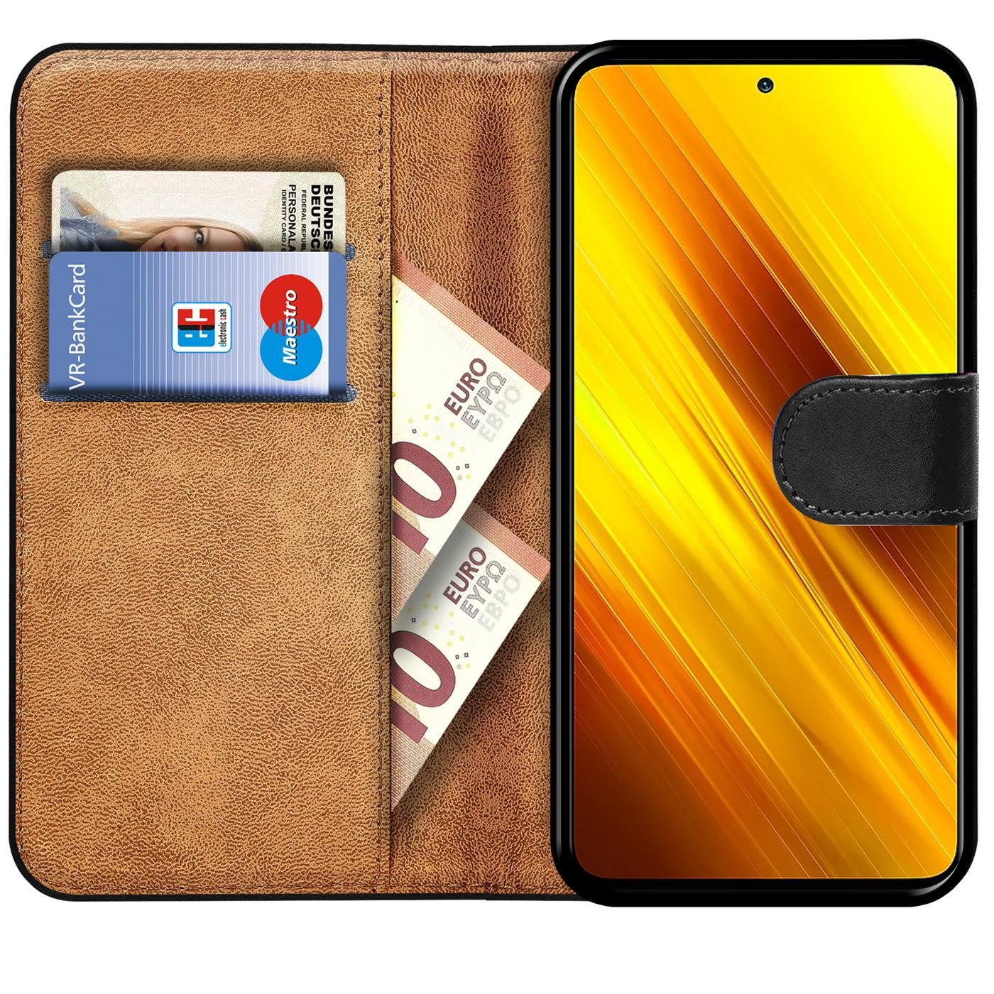 CoolGadget Handyhülle Wallet Klapp Tasche Book Case für Xiaomi Poco X3 Pro 6,67 Zoll, Hülle Klapphülle Flip Cover Etui Schutzhülle
