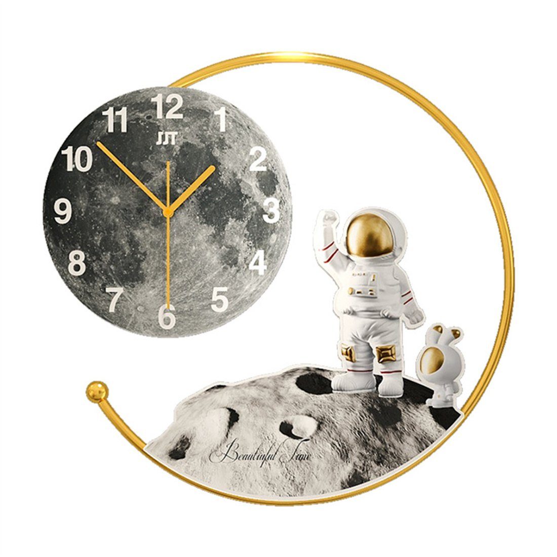 DÖRÖY Wanduhr 40cm moderne stille Uhr Astronaut Wanduhr,dekorative Wanduhr, kreative