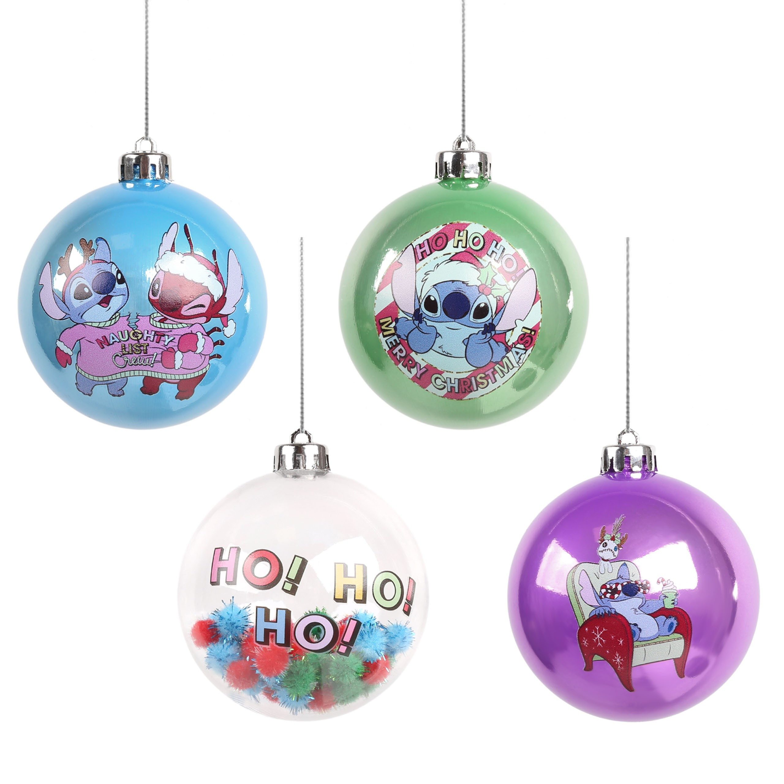 Disney Weihnachtsbaumkugel DISNEY Stitch Christbaumkugelset, Kunststoff, 4 Stück