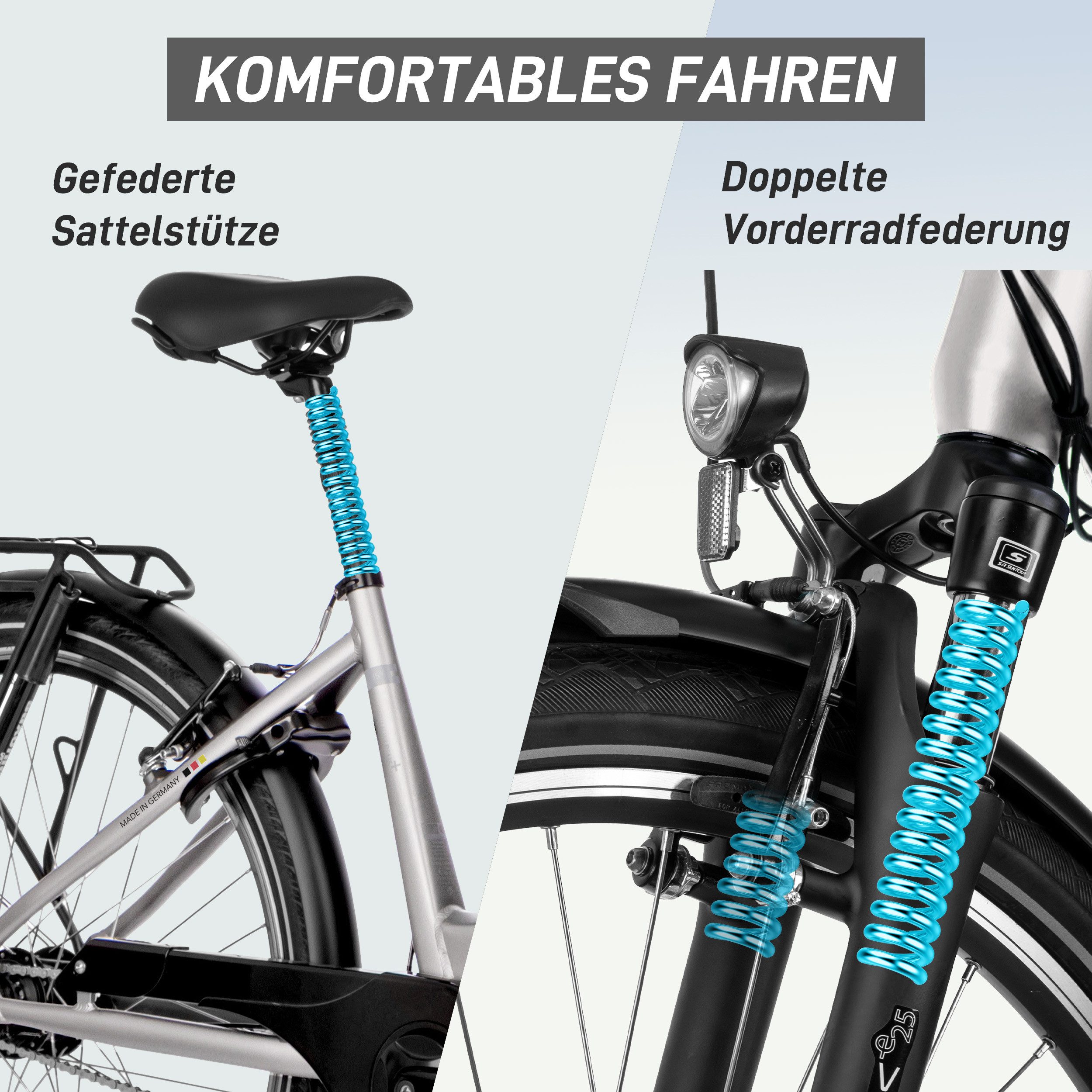 Thumbnail - SAXXX E-Bike Cityrad 28'' für Damen und Herren, Pedelec E-Citybike 60-100km, V-Bremsen, 7 Gang Shimano Nexus Schaltwerk,...