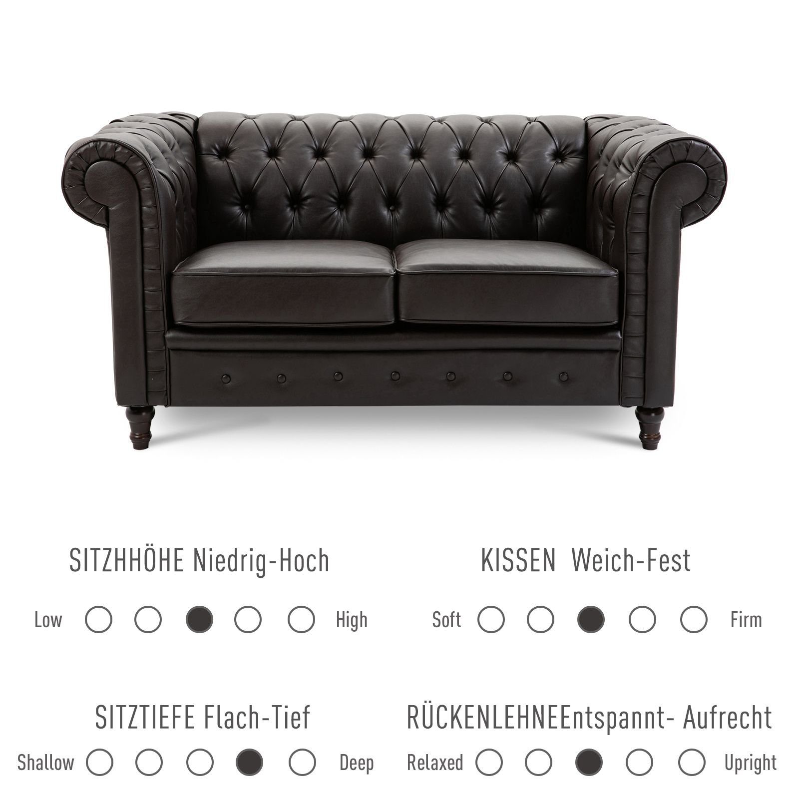 HOMCOM 2-Sitzer -Sofa