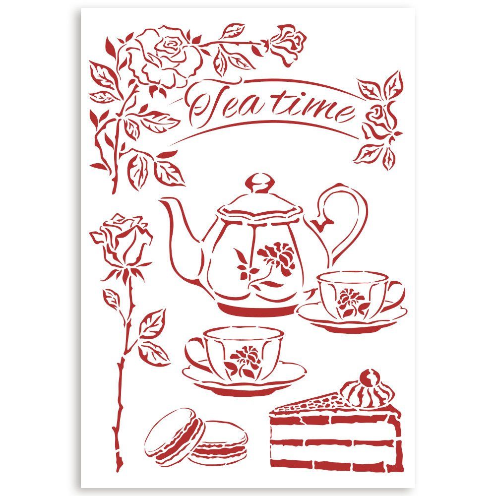Stamperia Malschablone Schablone Tea Time DIN A4 Online Kaufen OTTO