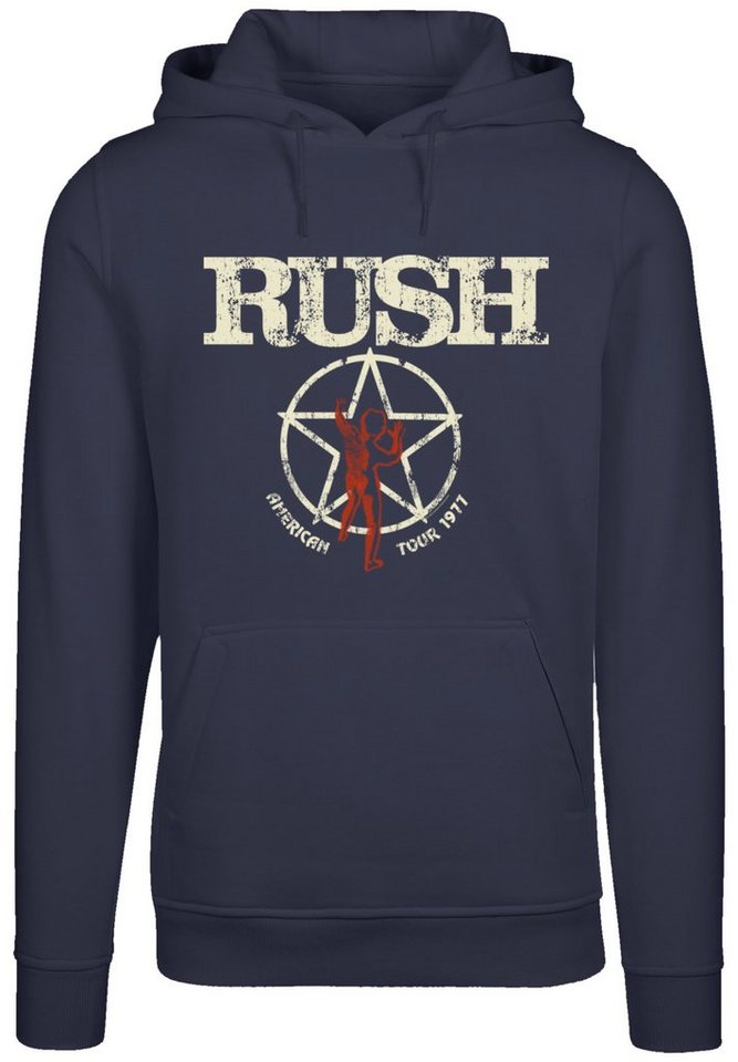 F4NT4STIC Kapuzenpullover Rush Rock Band American Tour 1977 Premium Qualität,  Verstellbare Kapuze und geräumige Kängurutasche