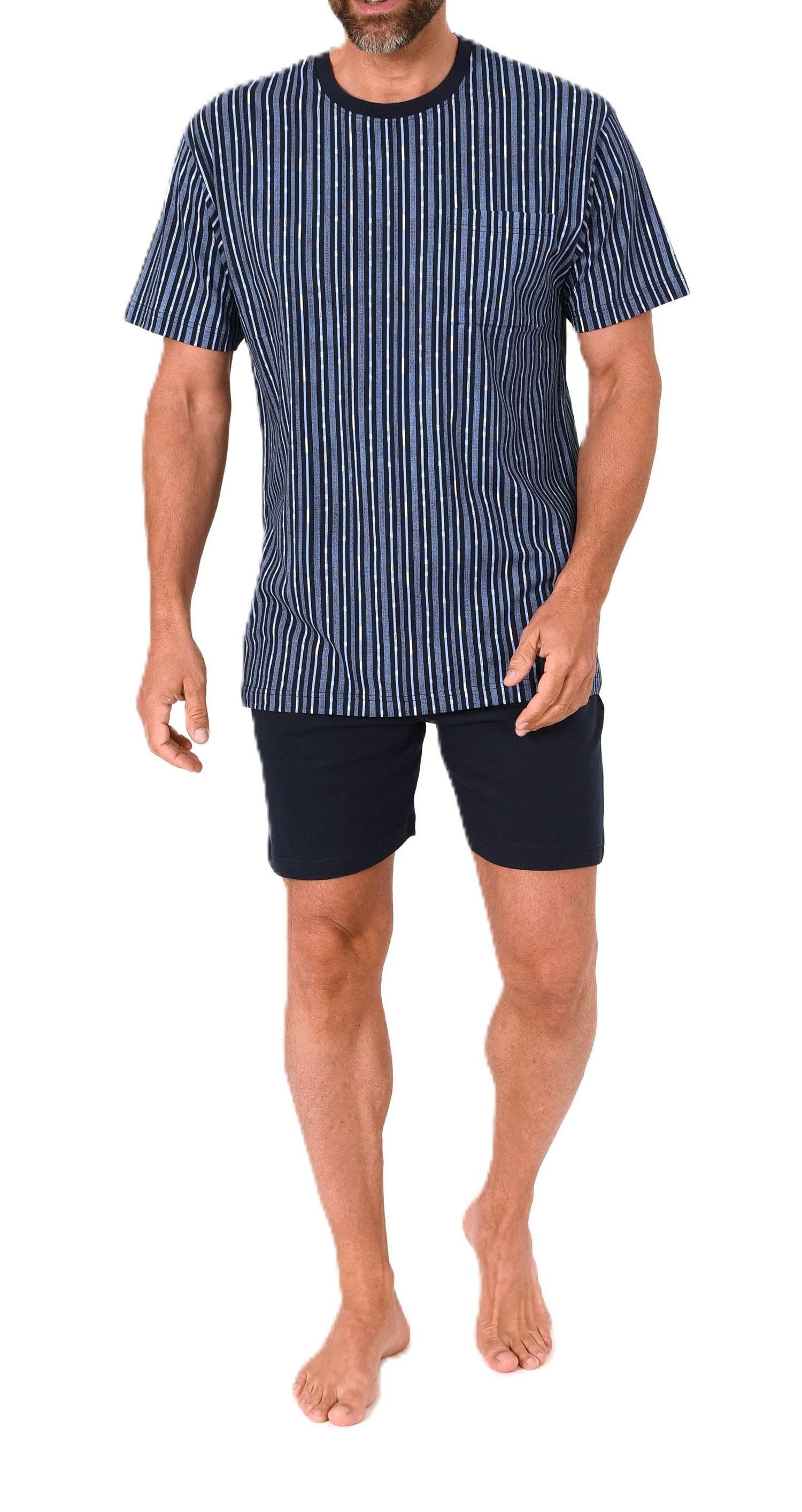 Pyjama Normann Herren kurzarm Schlafanzug Shorty Pyjama aus Baumwolle