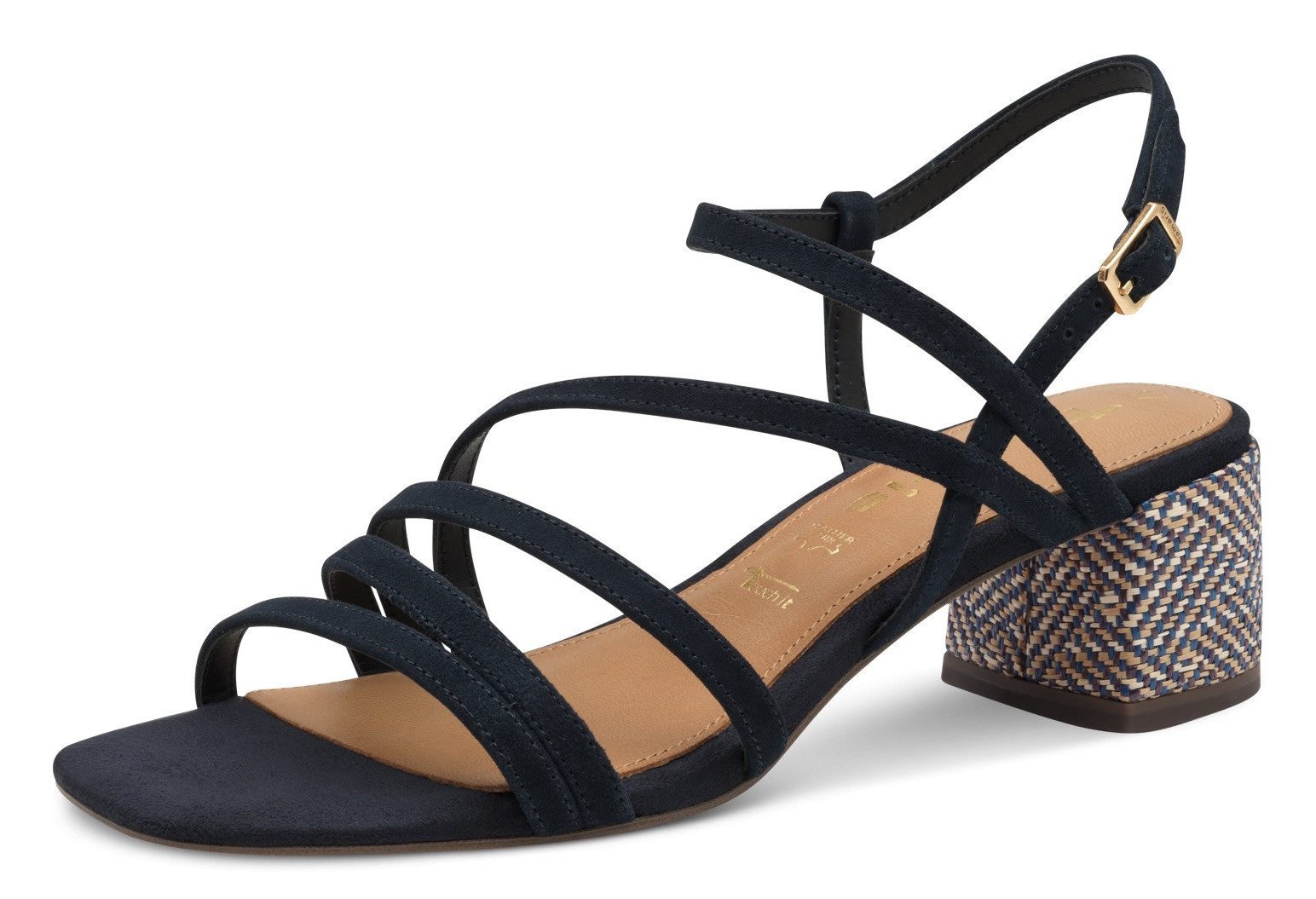 Tamaris Sandalette, Blockabsatz, Abendschuh, Sommerschuh mit verstellbarer Schnalle