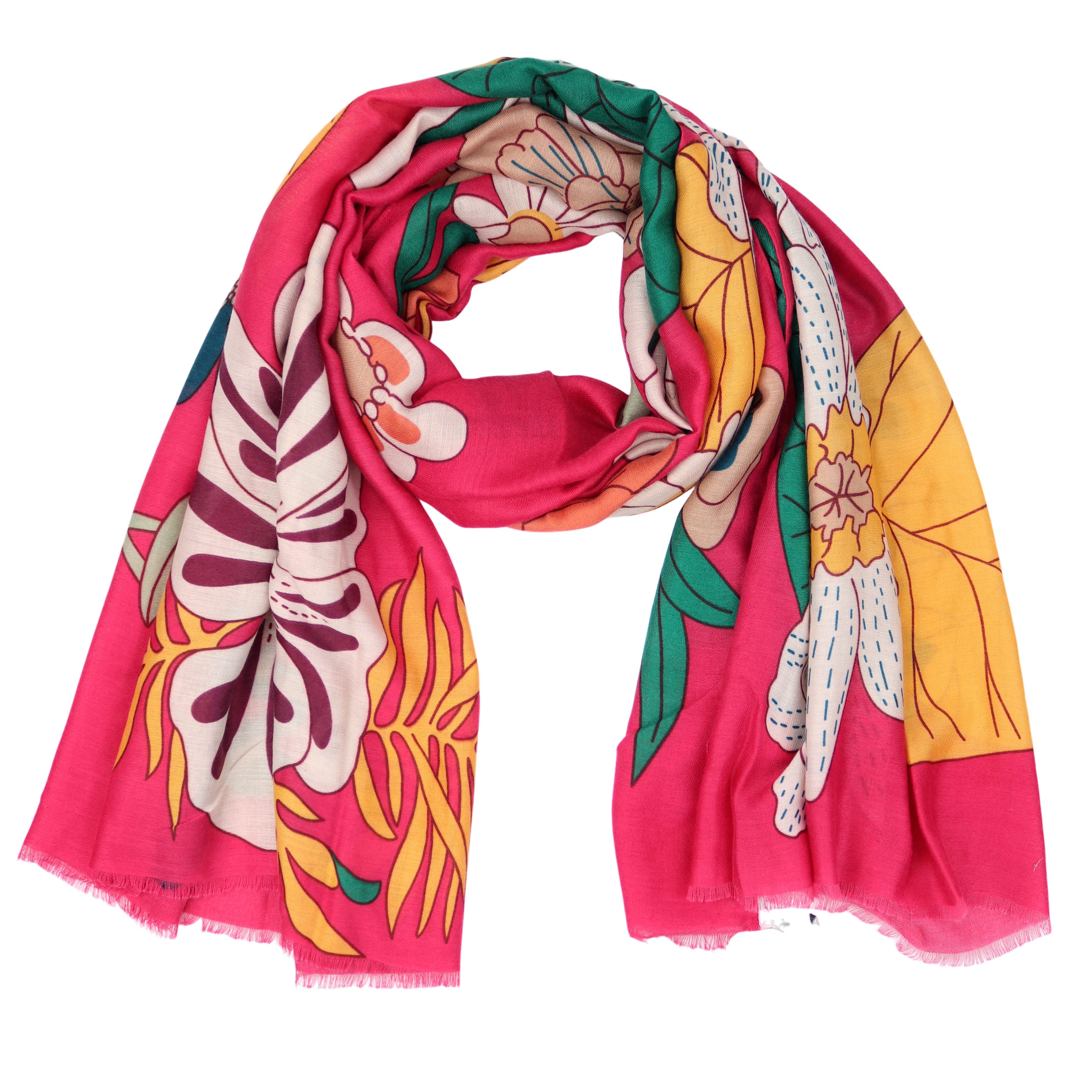 MIRROSI Modeschal Weich XXL ca.85x180cm Schal Bunt Blumen, (Kollektion Herb günstig online kaufen