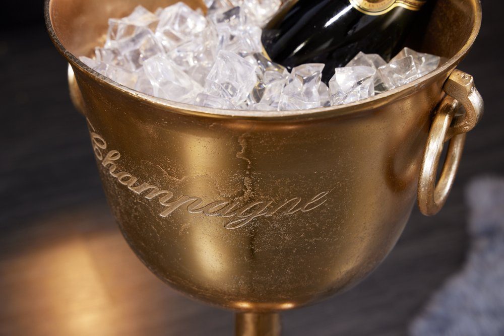 riess-ambiente Sektkühler CHAMPAGNE 80cm antik gold, Küche · Metall · für Flaschen (Wein & Champagner)