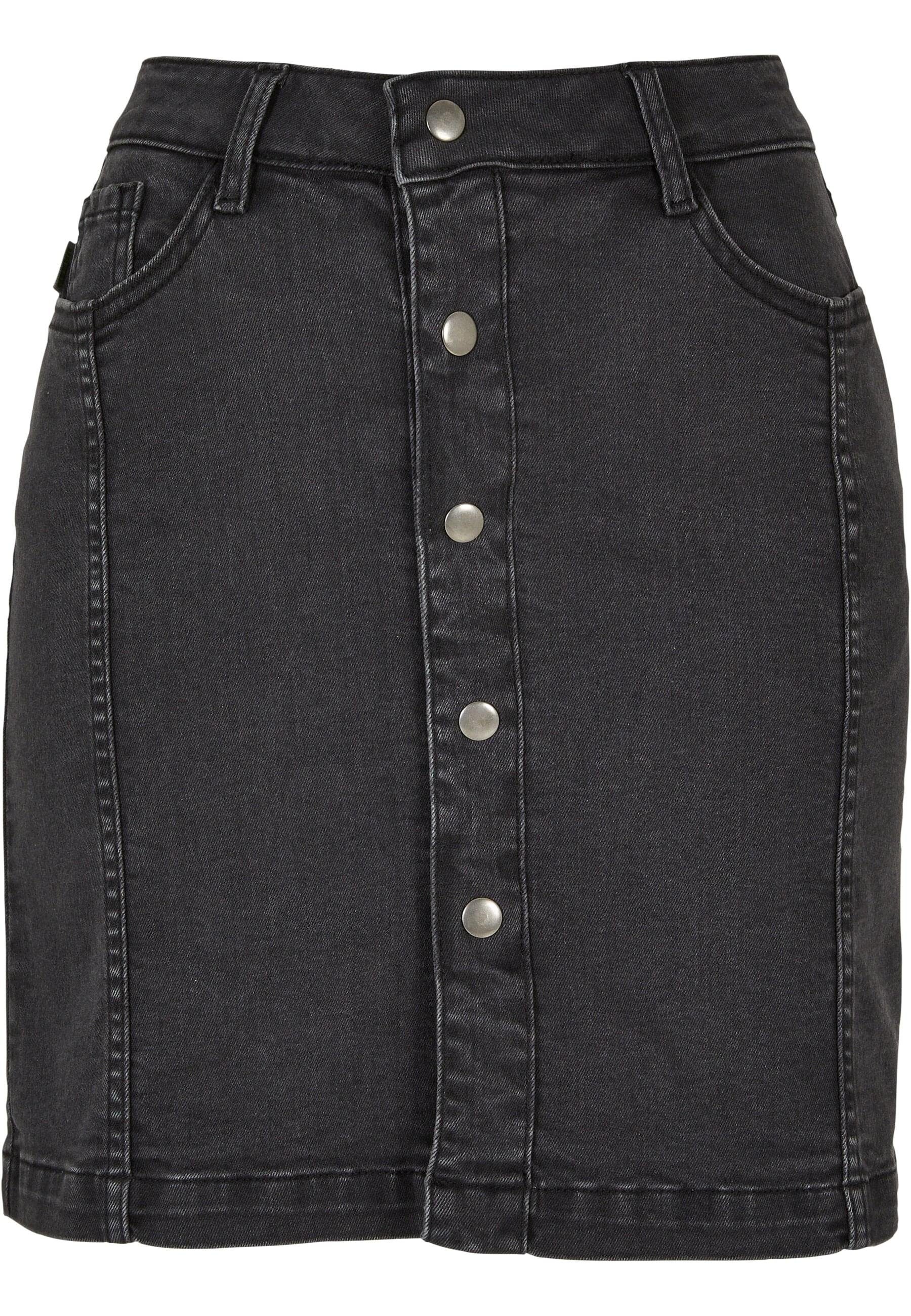 Sommerrock Urban Classics Damen Ladies Organic Stretch Button Denim Skirt