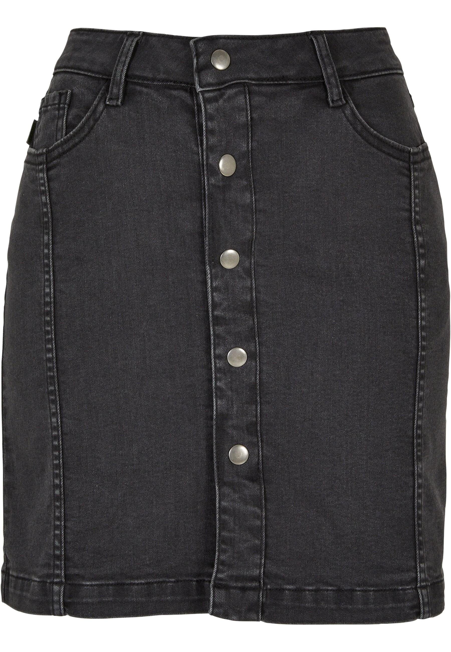 Ladies -tlg) CLASSICS Skirt (1 Damen URBAN Organic Sommerrock Denim Stretch Button