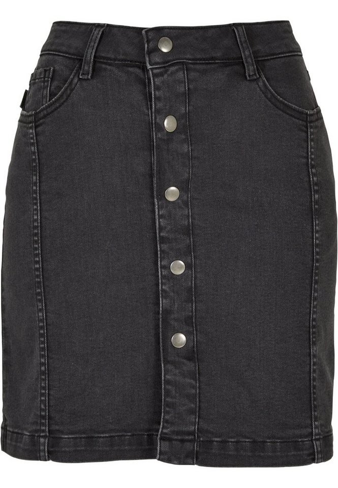 URBAN CLASSICS Sommerrock Damen Ladies Organic Stretch Button Denim Skirt (1 -tlg)