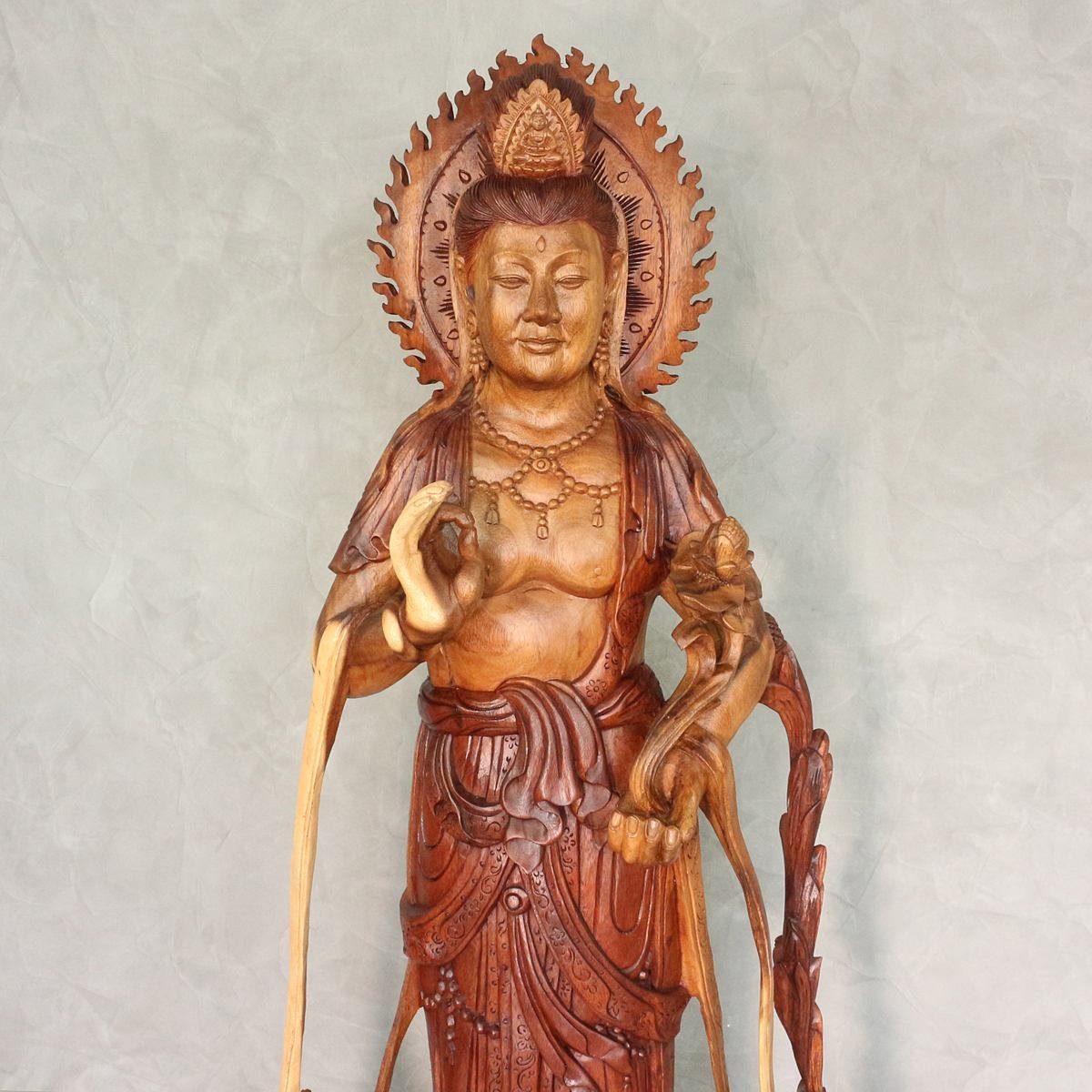 Holz Ursprungsland Guan Dekofigur (1 traditionelle im St), Yin Galerie Herstellung cm in 153 Skulptur Oriental Guanyin Handarbeit Figur