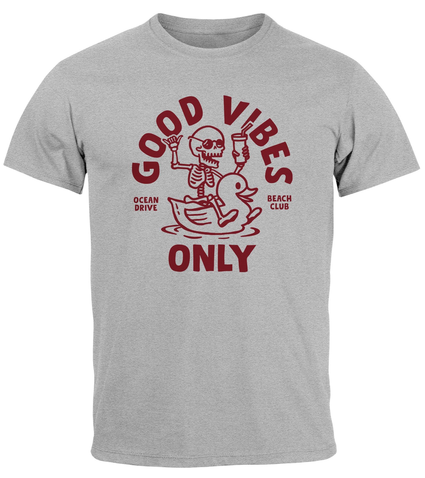 Neverless PrintShirt Herren TShirt Printshirt Spruch Good Vibes Only