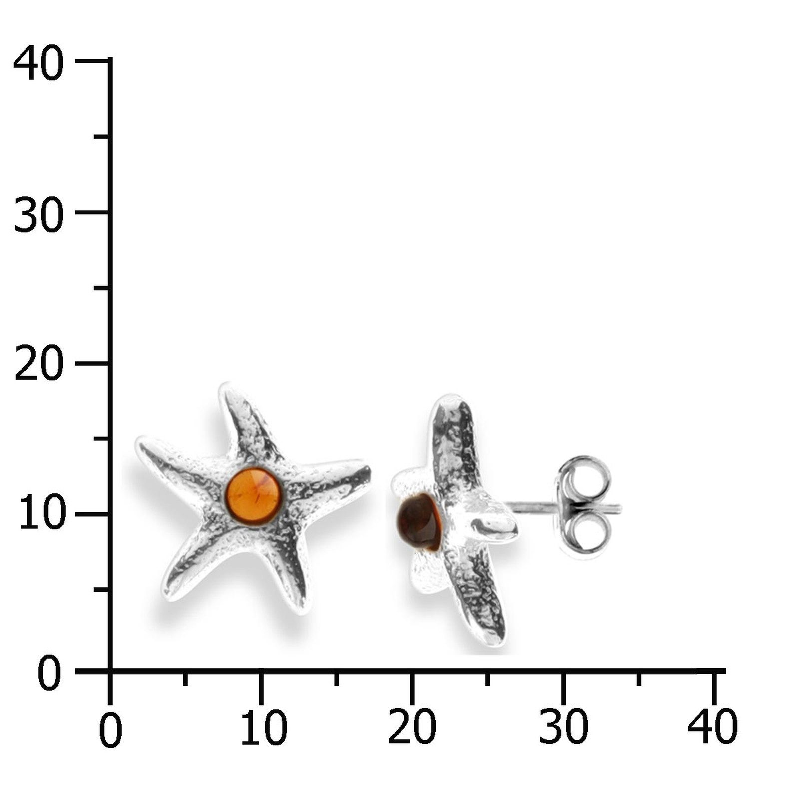 OSTSEE-SCHMUCK Paar Ohrstecker Ostsee-Schmuck Ohrstecker Seestern Ohrstecker Seestern (2-tlg)