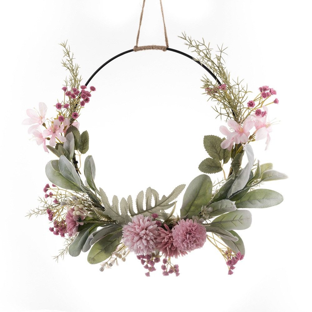 Minicloss Dekokranz Künstliche Blumen Orchidee Kranz,Türkranz Frühling,Garten Dekor