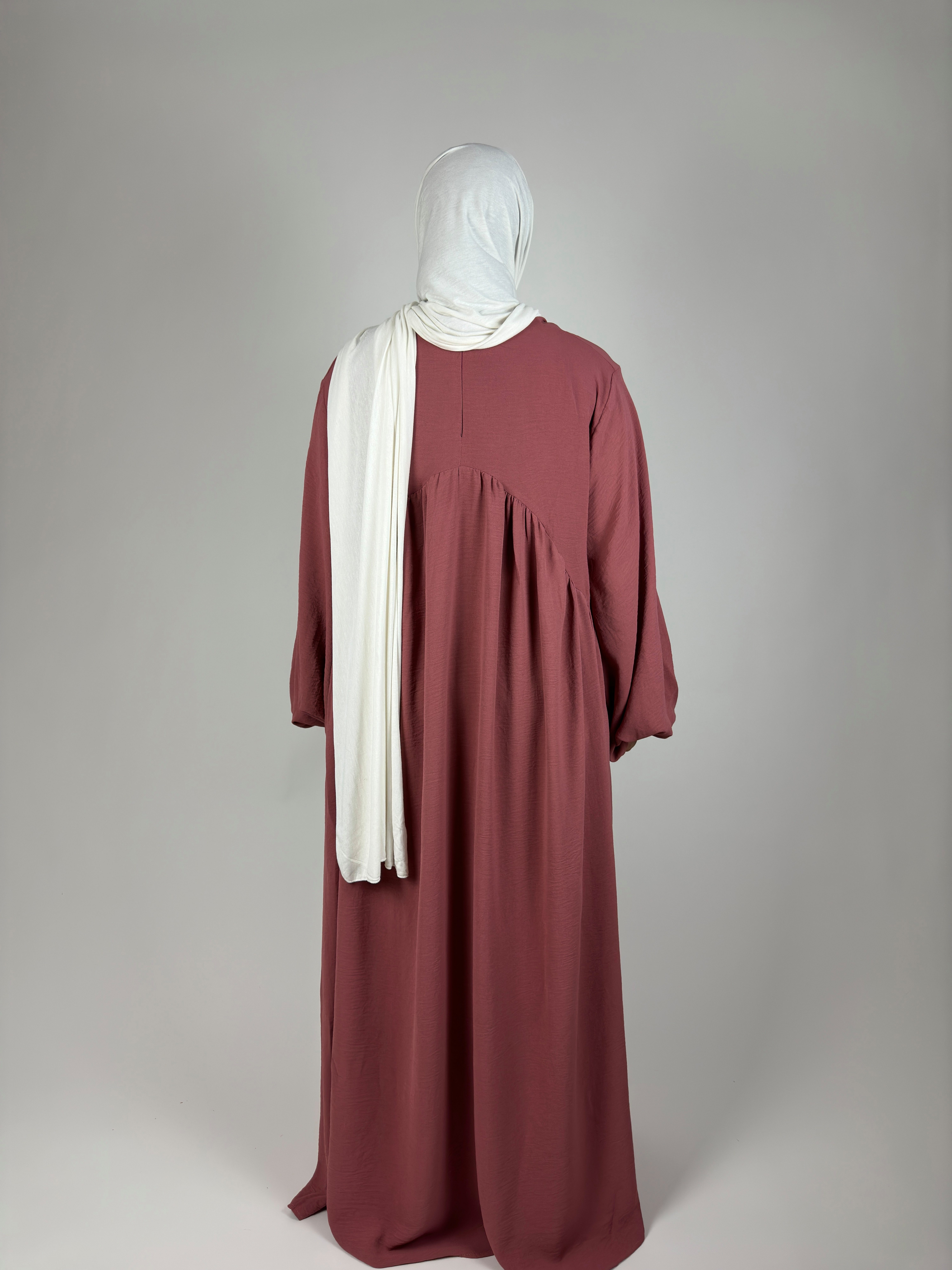 Aymasal Ballonkleid Abaya Islam Nour magenta Maxikleid Islamische Kaftan Kleidung Gebetskleidung