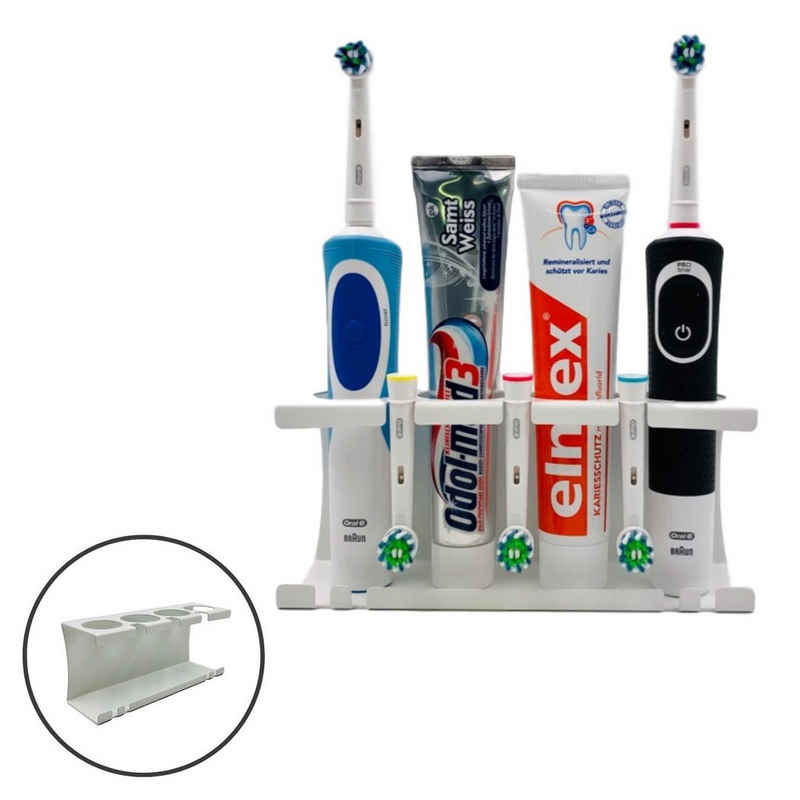 TUX Zahnbürstenhalter Zahnbürstenhalter für elektrische Zahnbürsten in weiß - Wandmontage