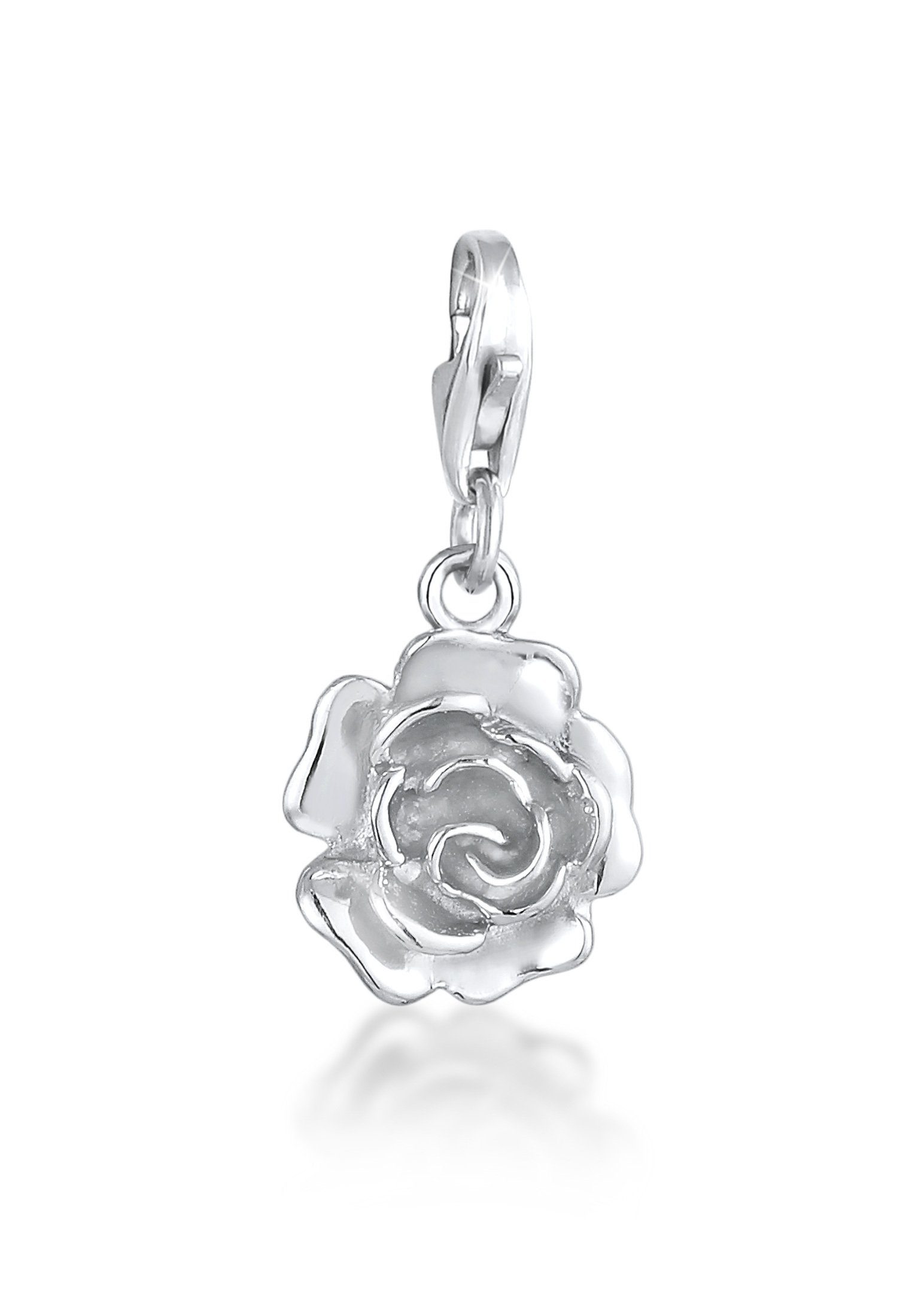 Nenalina Charm-Einhänger Anhänger Rose Blume Floral Blüte 925 Silber, Rose