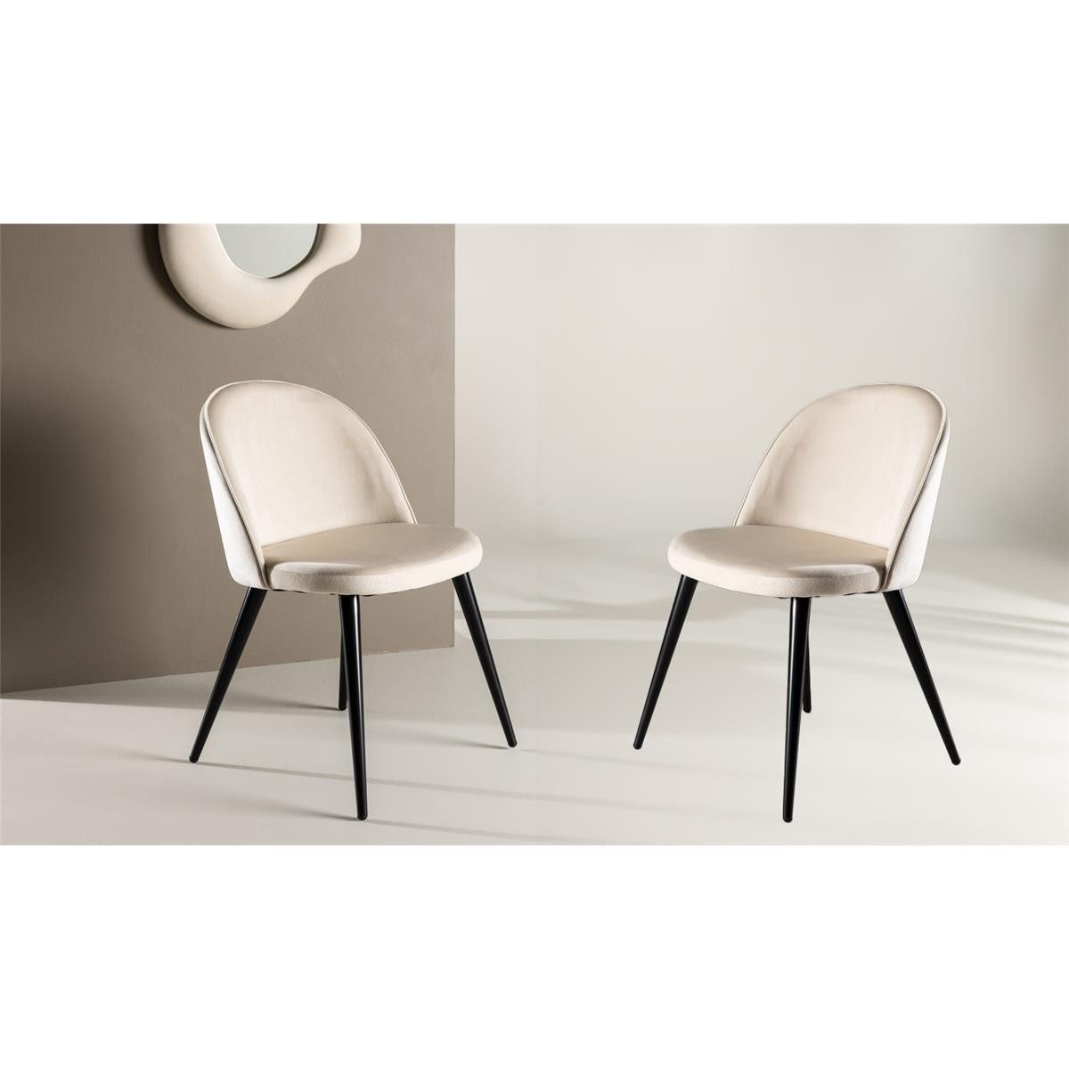 BOURGH Esszimmerstuhl VILVI 2er Set Esstischstühle - Stühle in beige (2er S günstig online kaufen