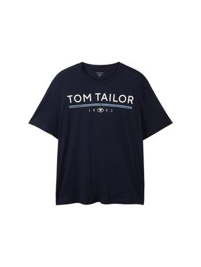 TOM TAILOR PLUS T-Shirt mit großem Logo-Print und Rundhalsausschnitt