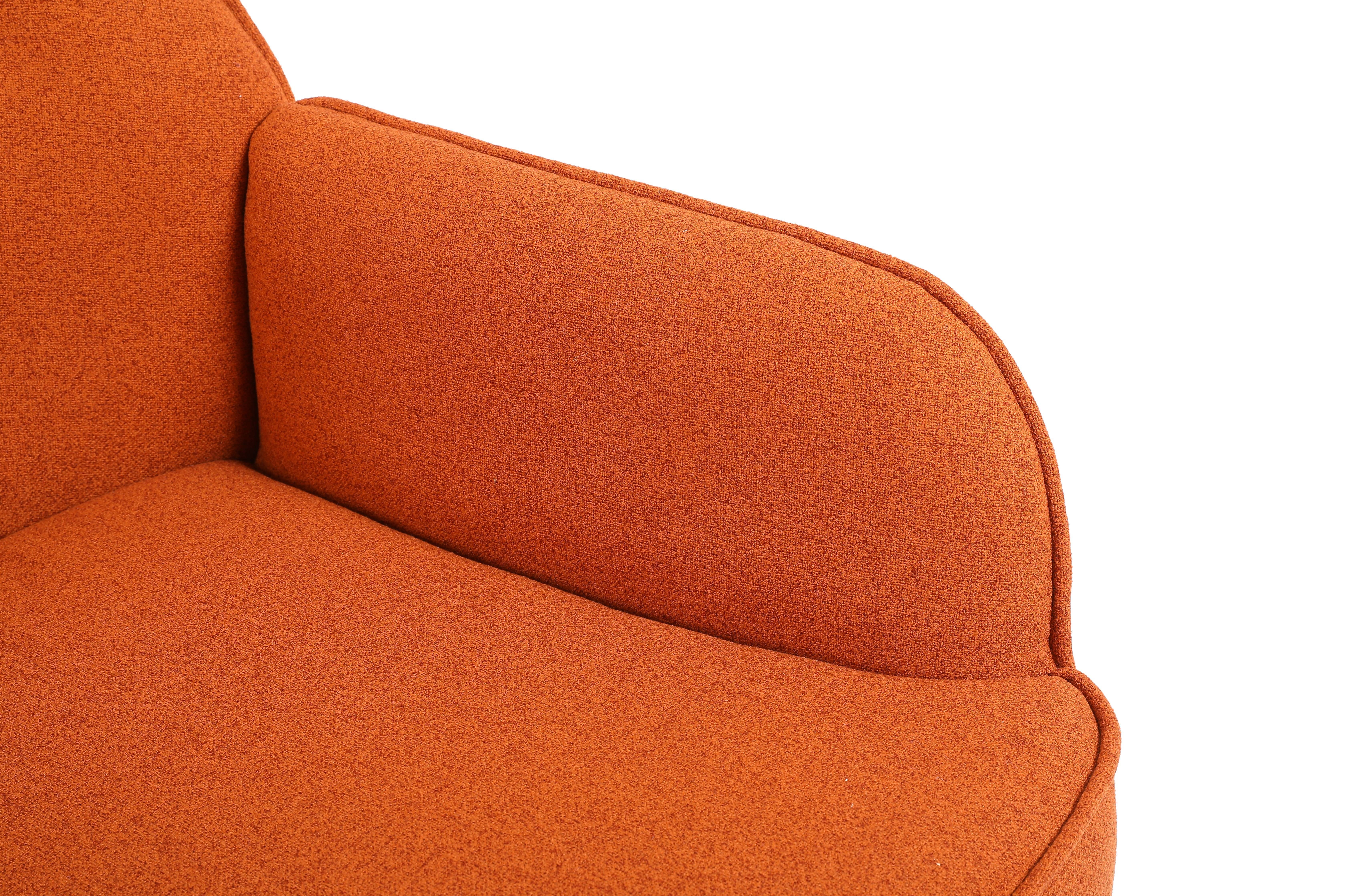 HAUSS SPLOE Loungesessel Ohrensessel Polstersessel Freizeit (Büro Stuhl Kaffee Einzelsofa mit Gepolsterte Fernsehsessel orange Metallbeinen Einzelsofa Stuhl)