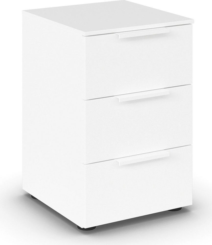 rauch Nachtkommode Nachttisch Nachtschrank Nachtkonsole FLIPP (Breite 40 cm), mit 3 Schubladen und Soft-Close-Funktion