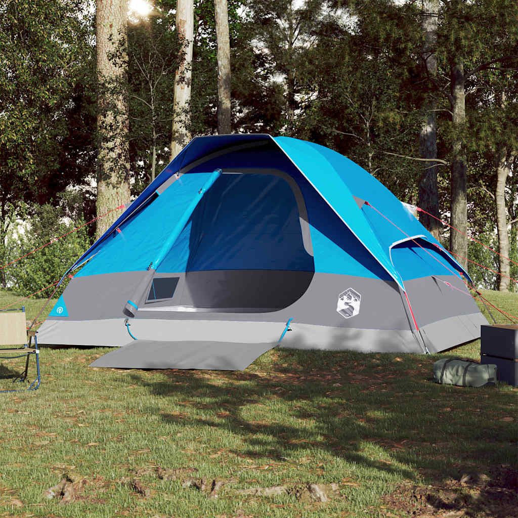 furnicato Faltzelt Camping Kuppelzelt 274x213x150 cm Blau, (1 tlg), Wetterfestes Familienzelt für 4 Personen mit integriertem E-Anschluss