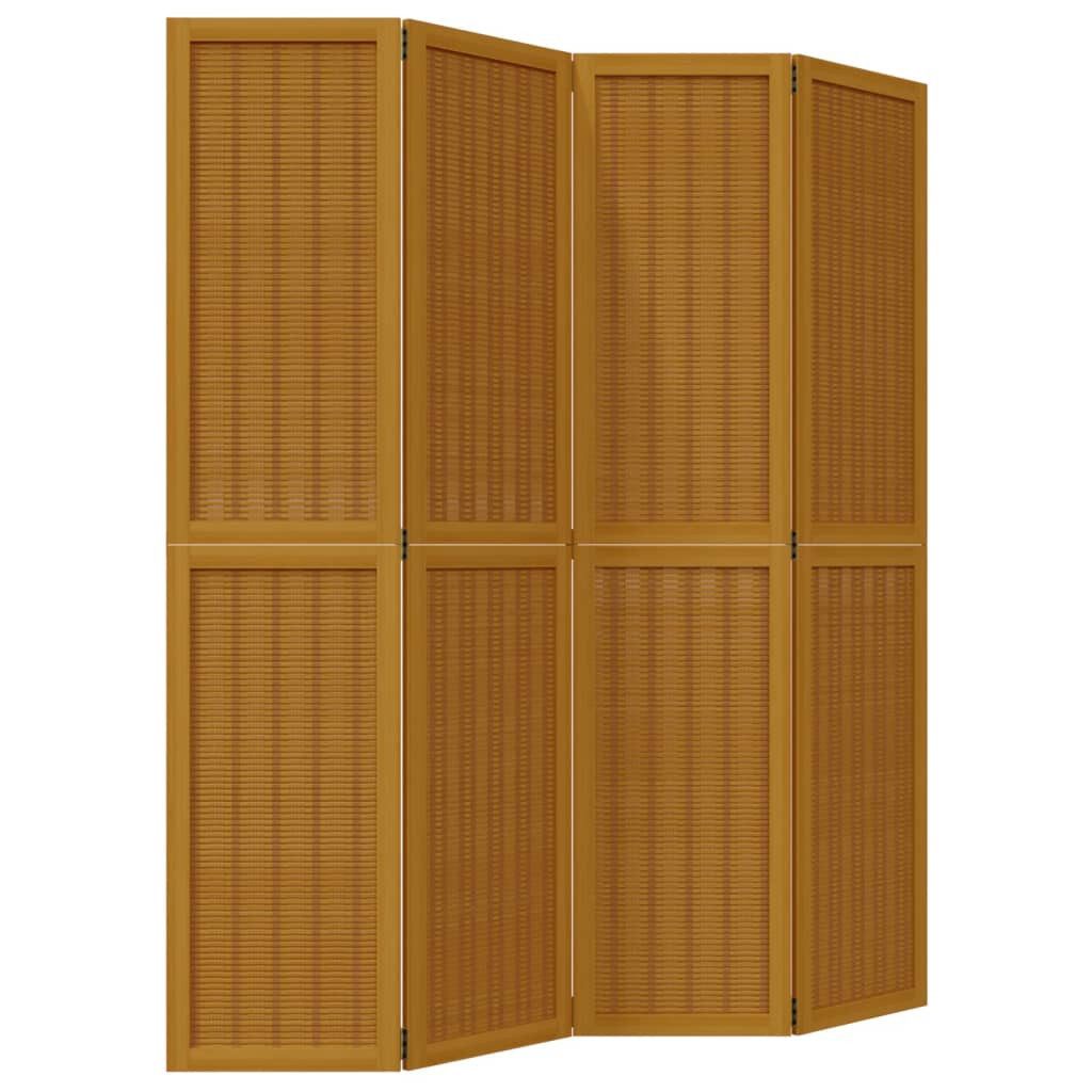 vidaXL Paravent 4-tlg Перегородки Braun Massivholz Paulownia Paravent
